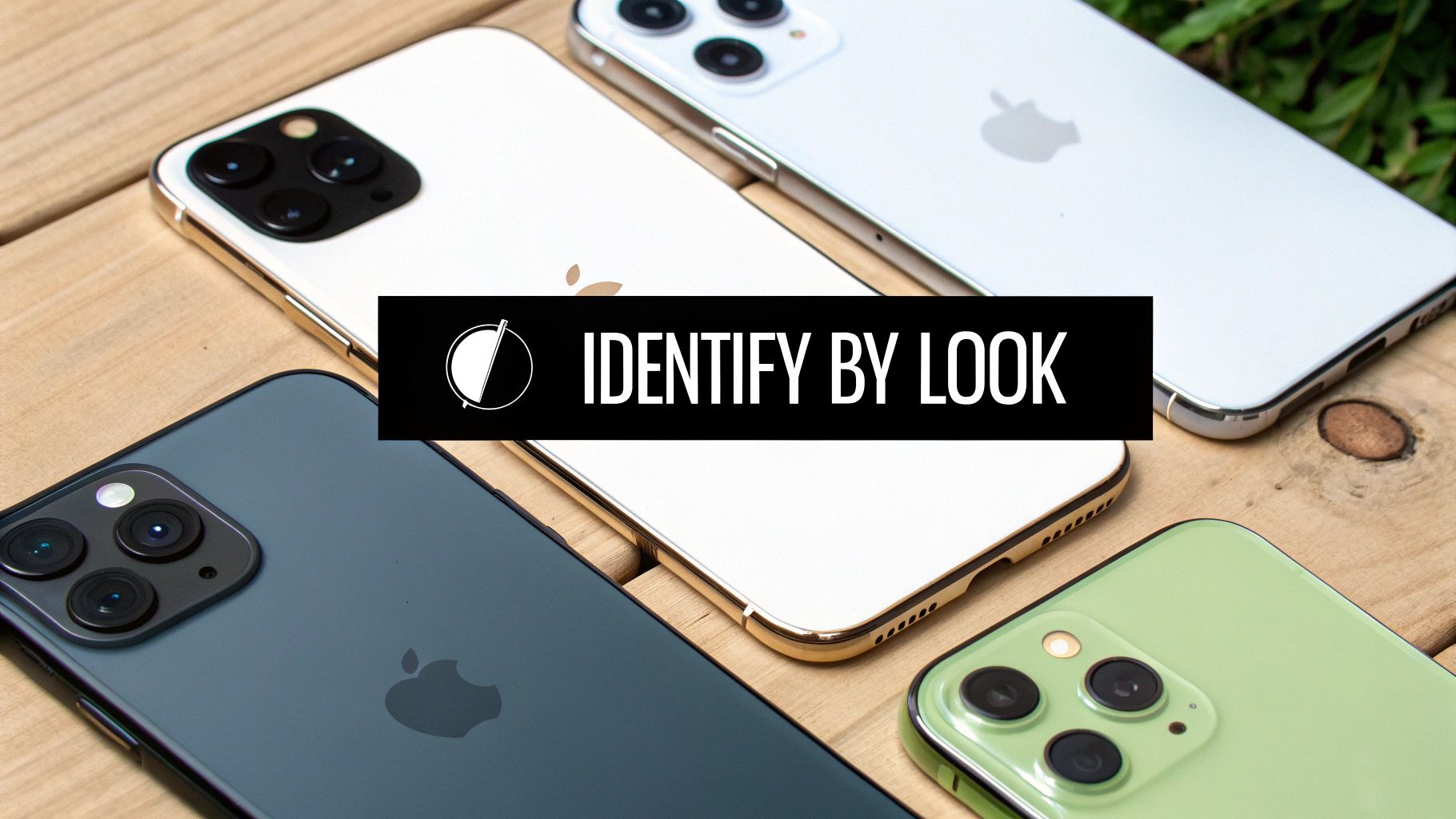 A person holding an iPhone, pointing at the camera lenses on the back.