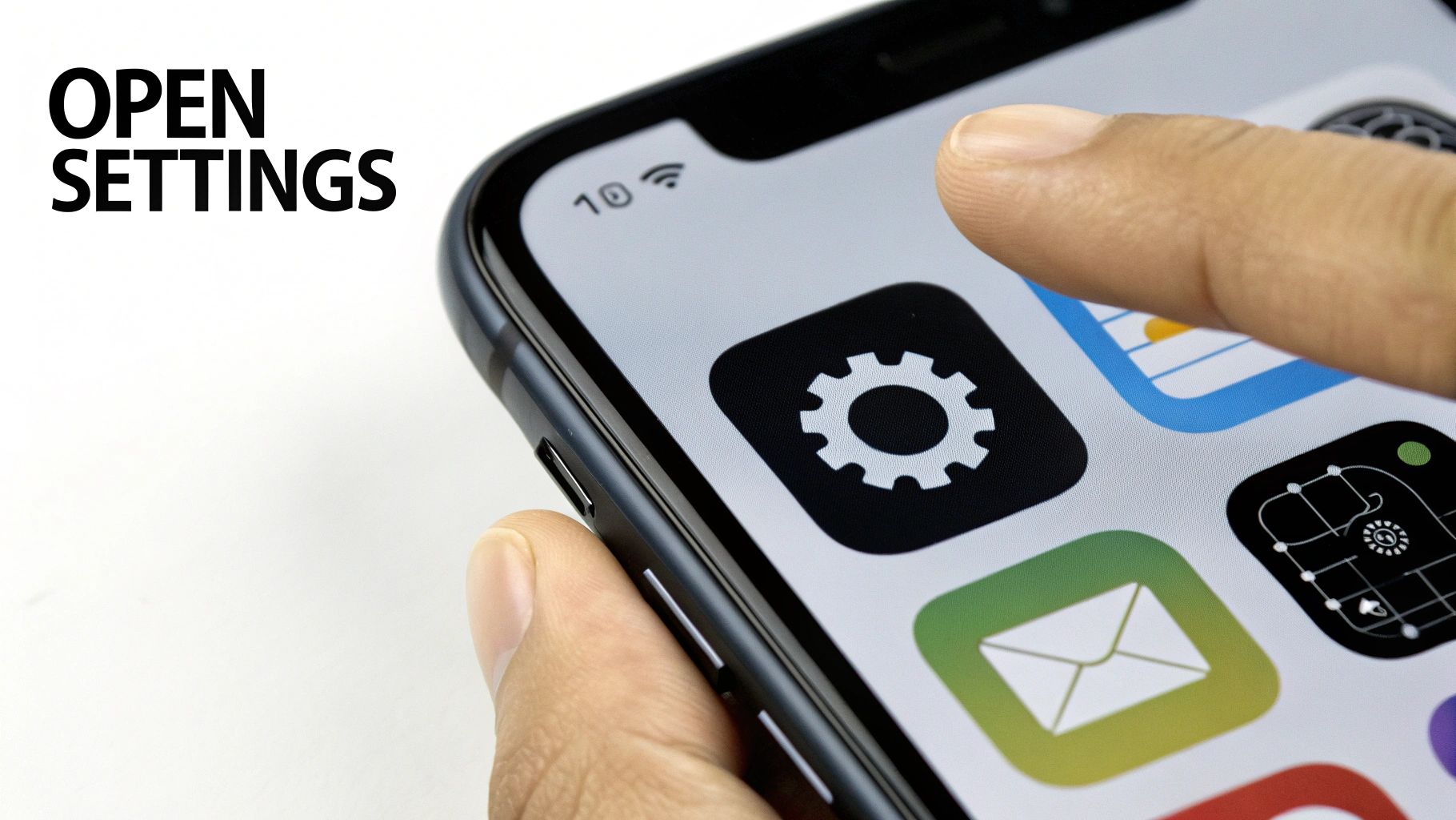 An iPhone screen showing the 'About' section in Settings, with the Model Name and Model Number highlighted.