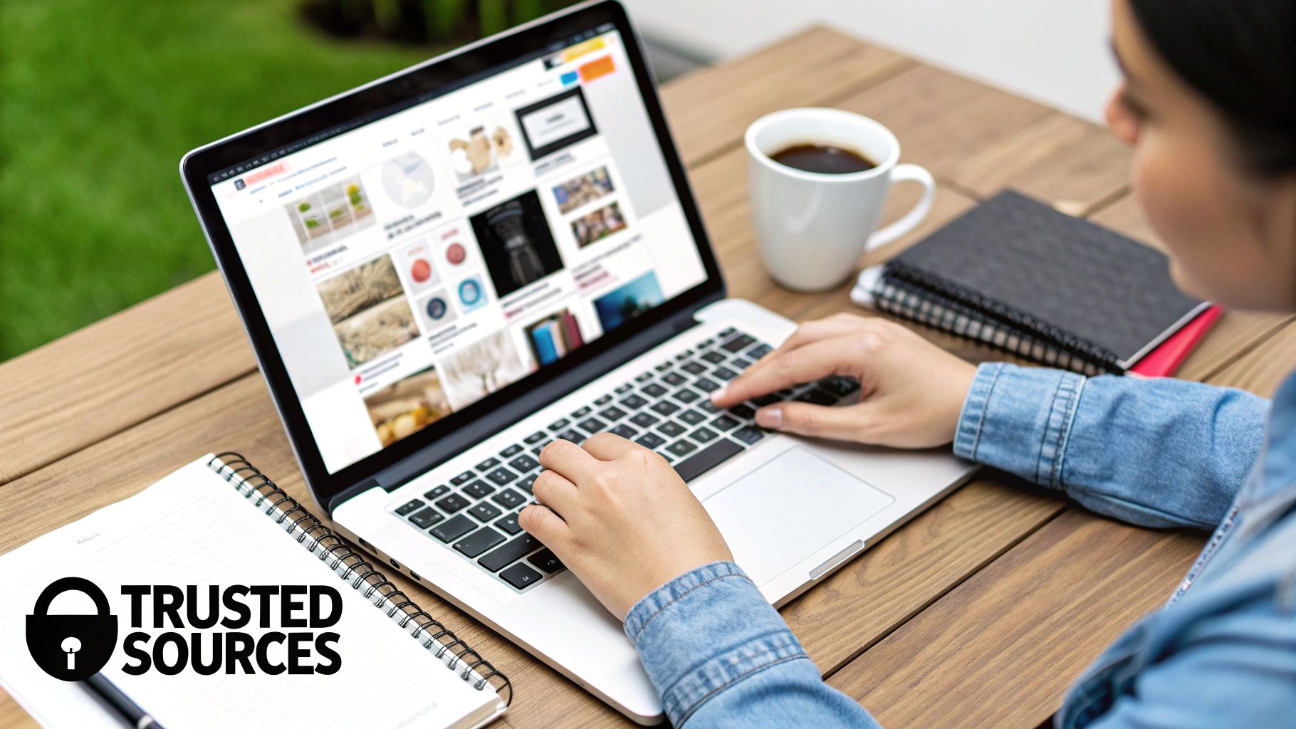 A person holding a phone, inspecting the screen like a detective with a magnifying glass.