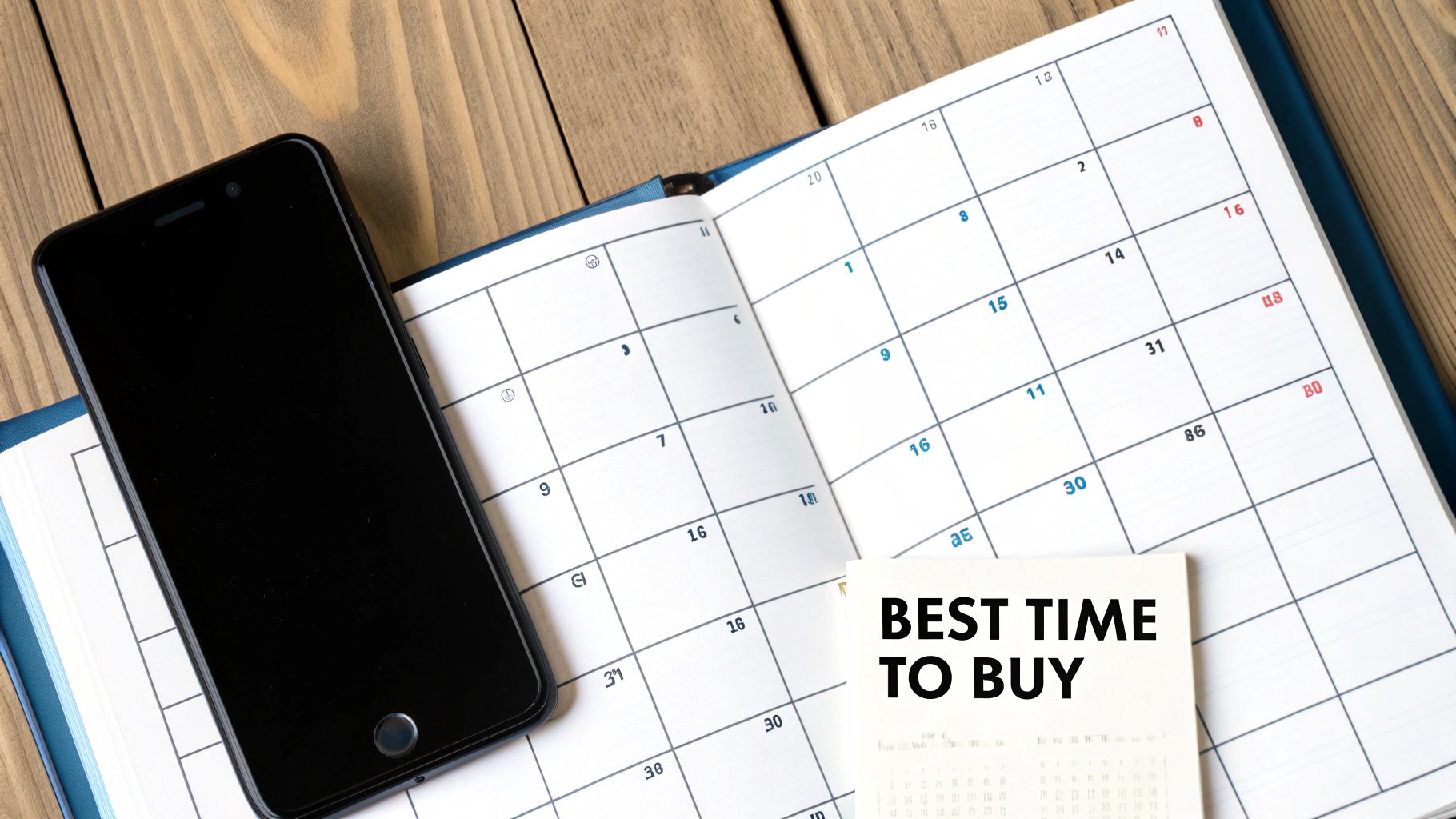 A calendar with key shopping dates highlighted.