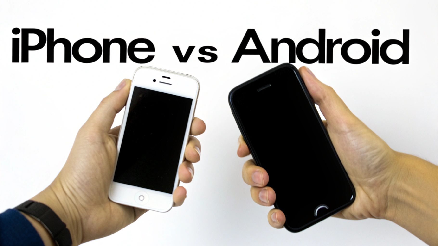 An iPhone and an Android phone displayed side-by-side.