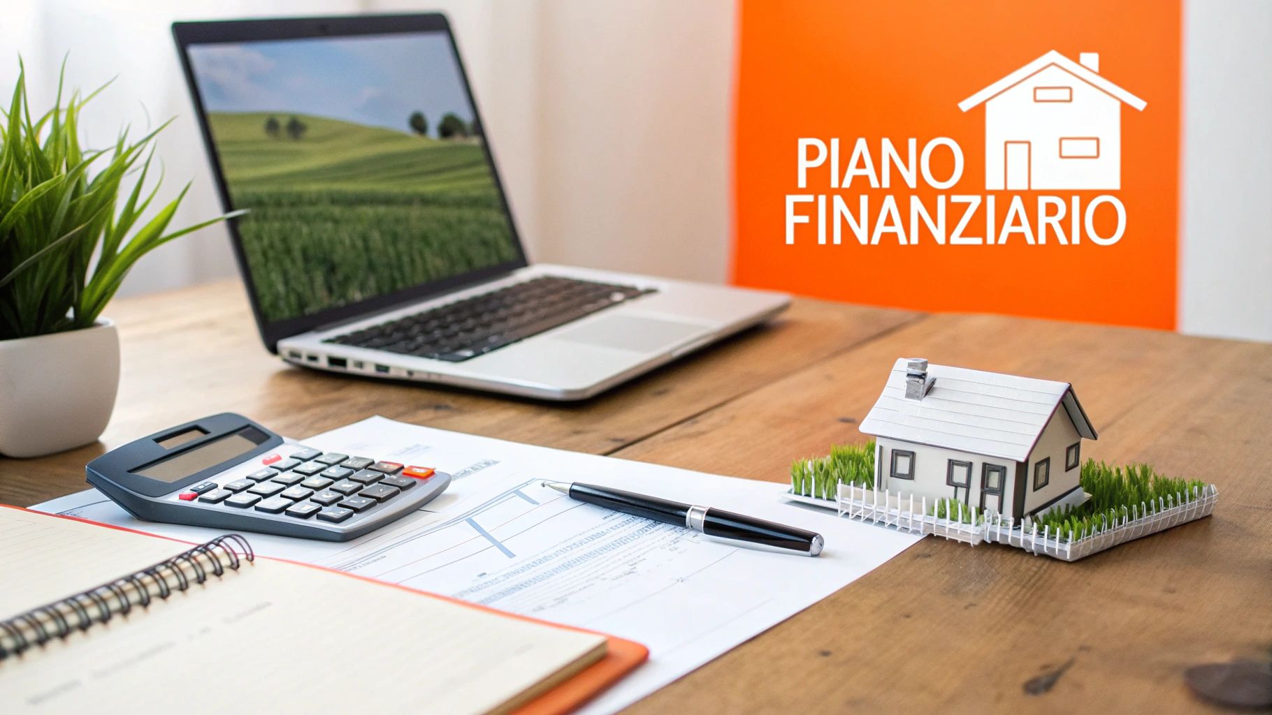 Grafico finanziario con una pianta che cresce da una pila di monete, a simboleggiare l'investimento per un agriturismo