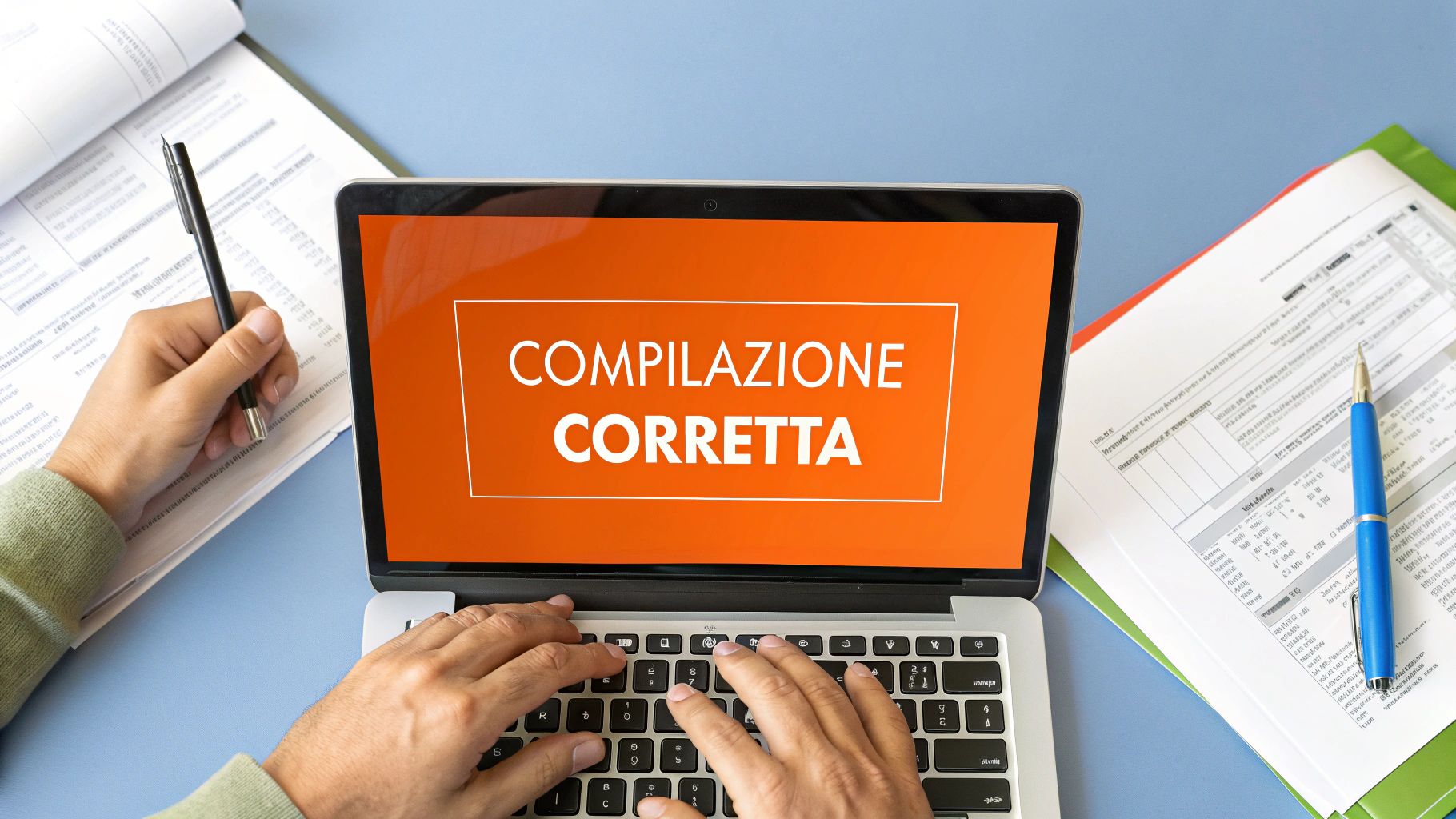 Un primo piano di una ricevuta della tassa di soggiorno compilata correttamente su una scrivania ordinata.
