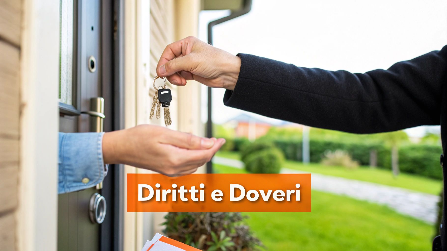 Una persona consegna le chiavi a un'altra, simbolo di fiducia