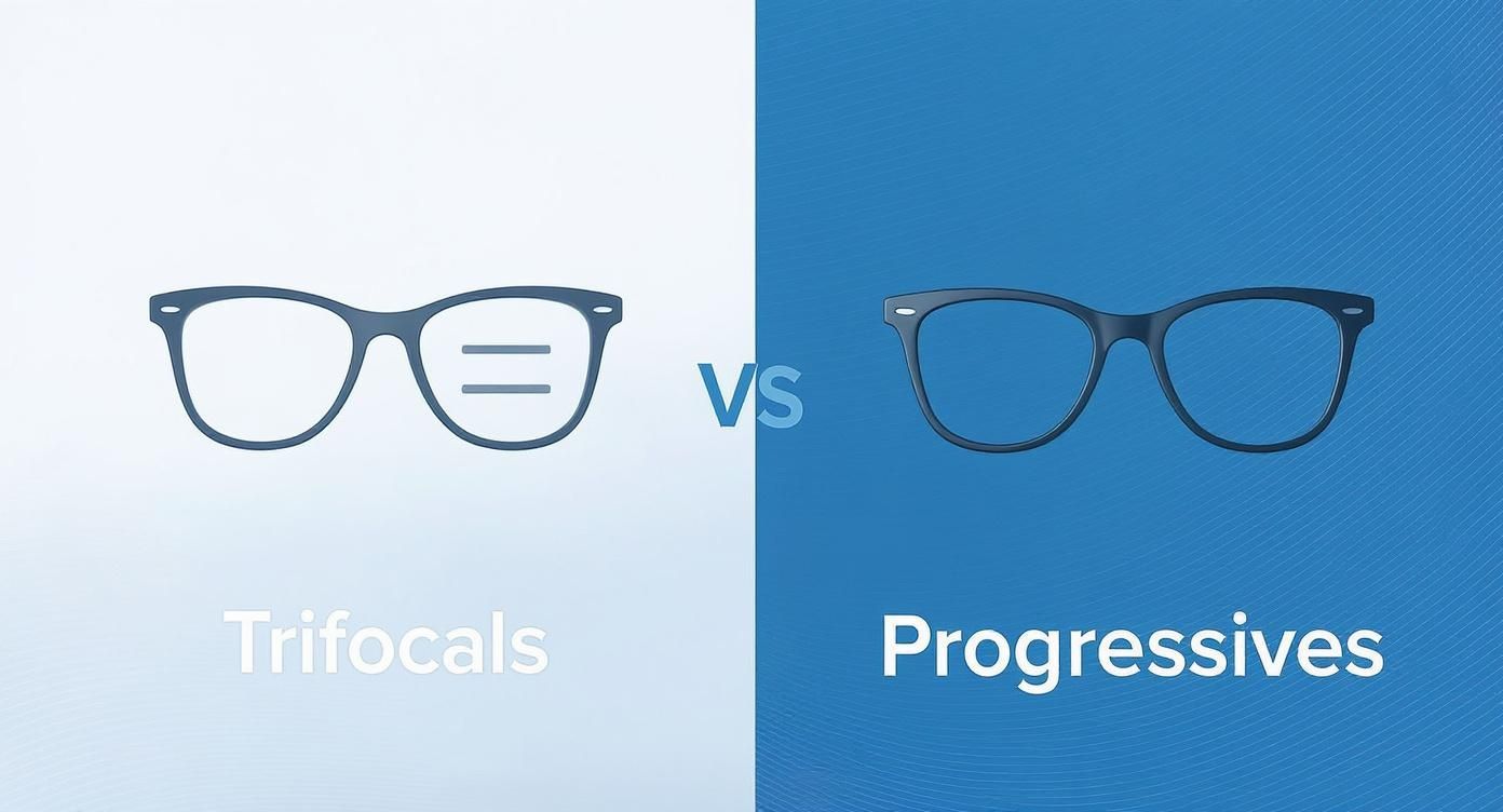 Infographic about trifocals vs progressives