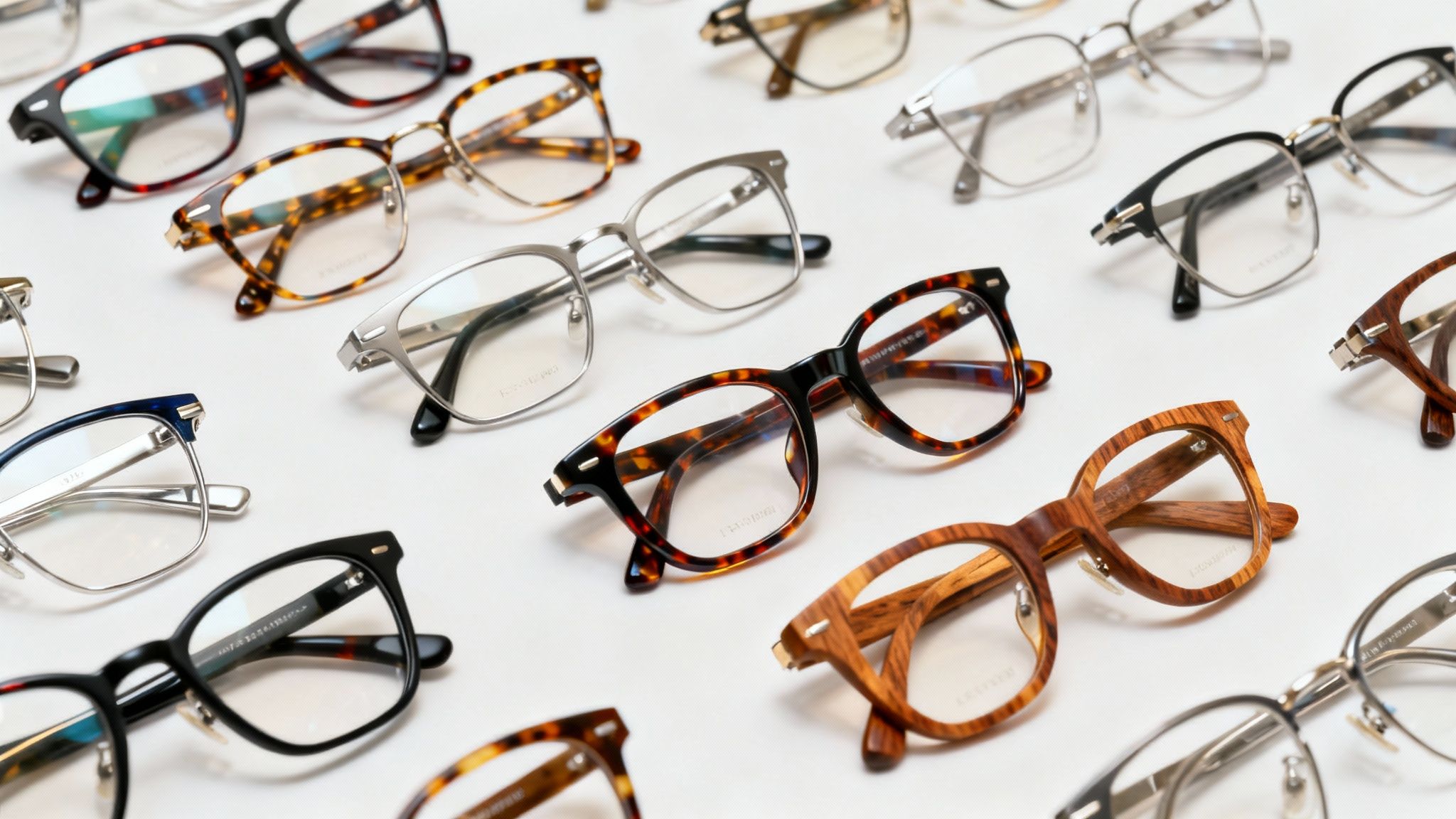Close-up of a person's face showing the detailed texture and finish of their high-quality spectacle frames.