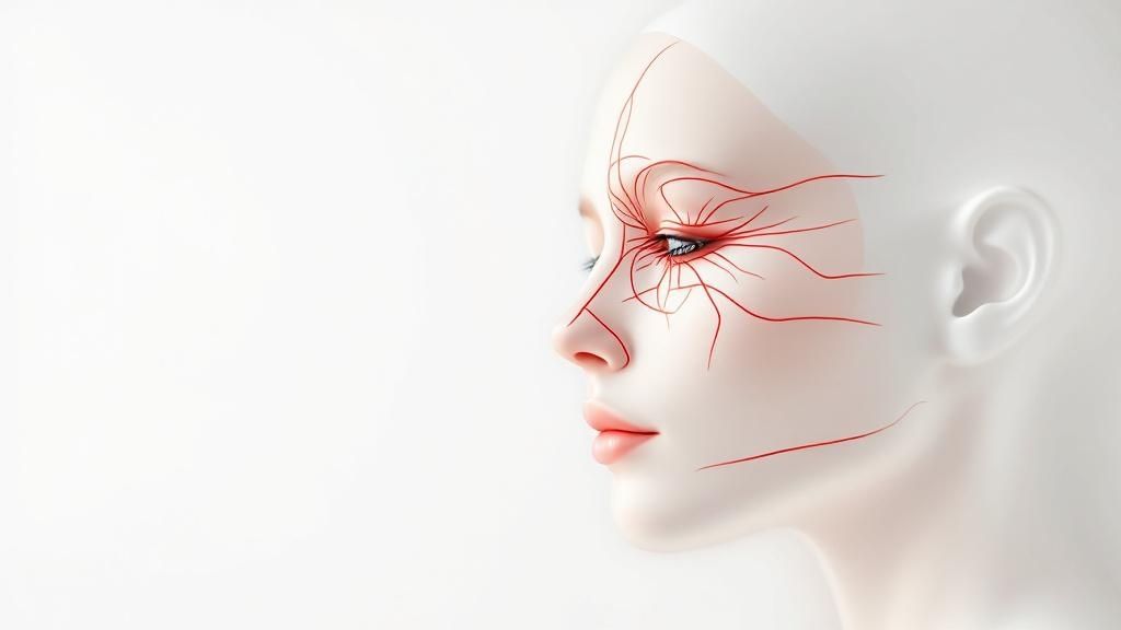 Close-up of an eye experiencing a twitch, with a focus on the delicate eyelid muscles.