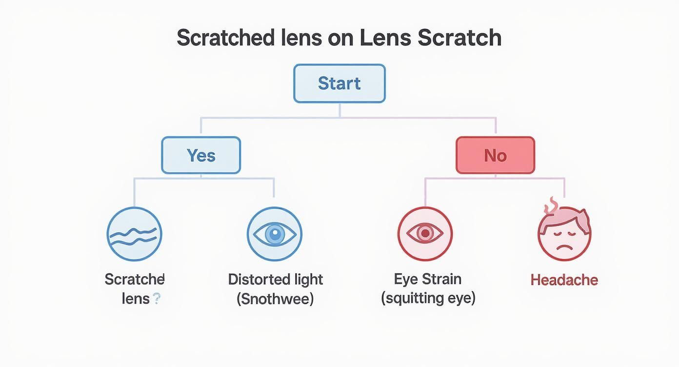 Infographic about eyeglass lens scratch repair