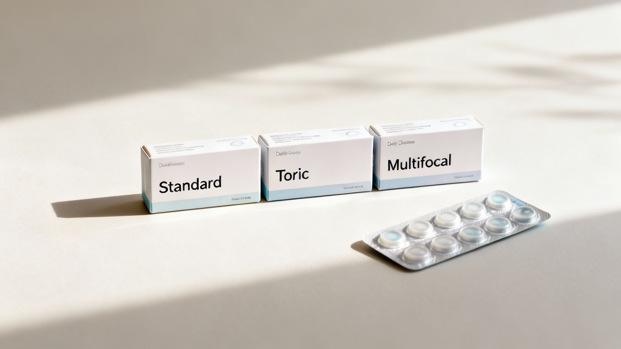 A diagram showing the different prescription zones in a multifocal contact lens