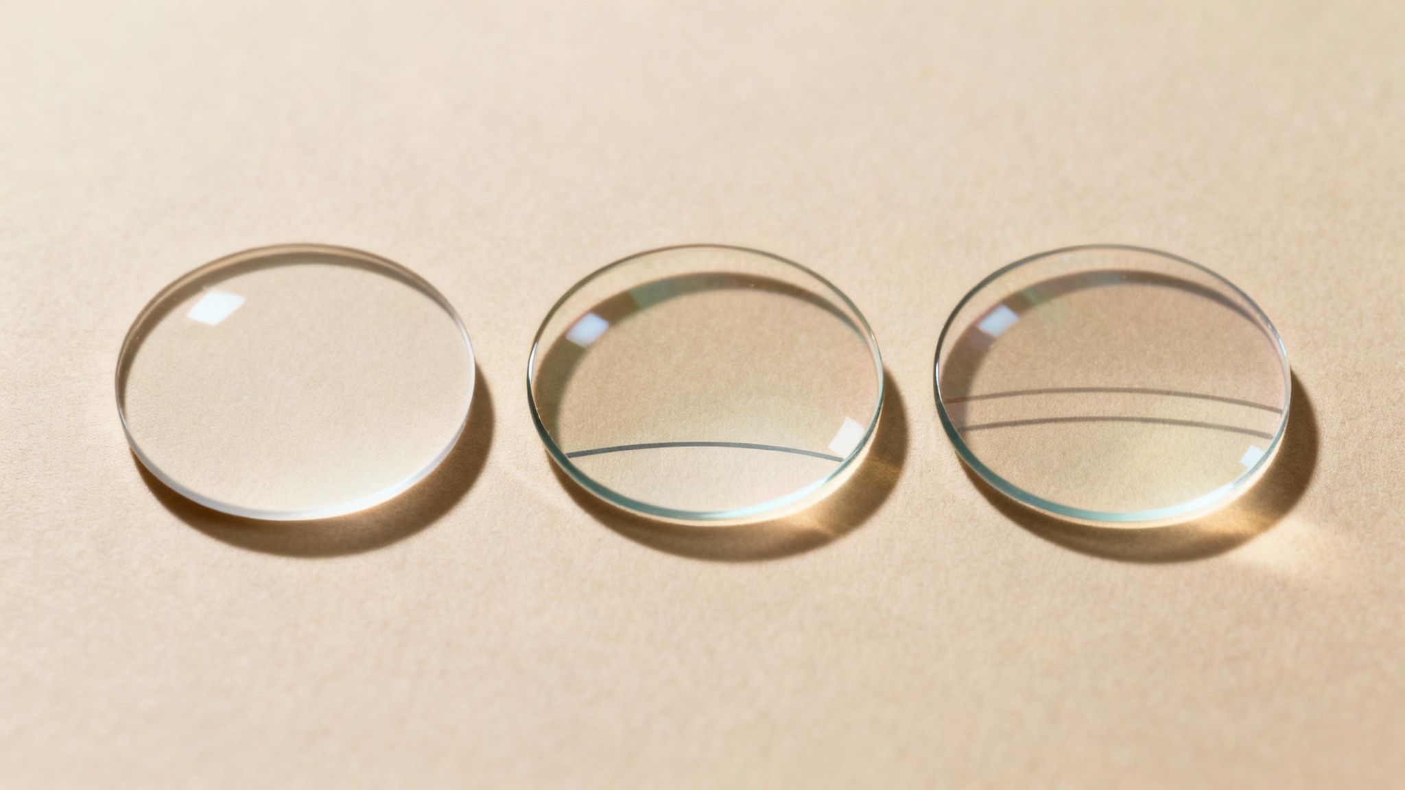 A diagram showing how single vision, bifocal, and trifocal lenses correct vision at different focal points.