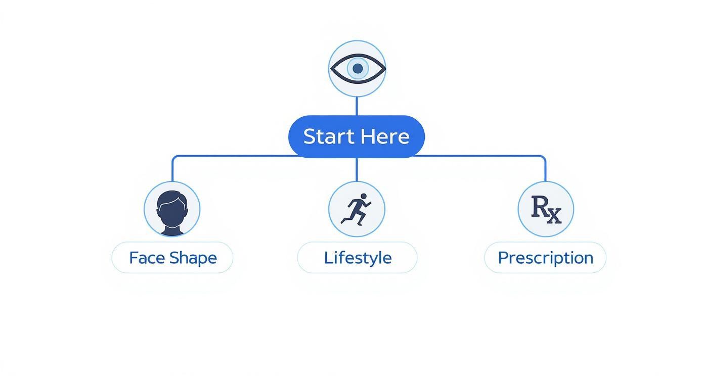 Infographic about how to choose the right eyeglass frames