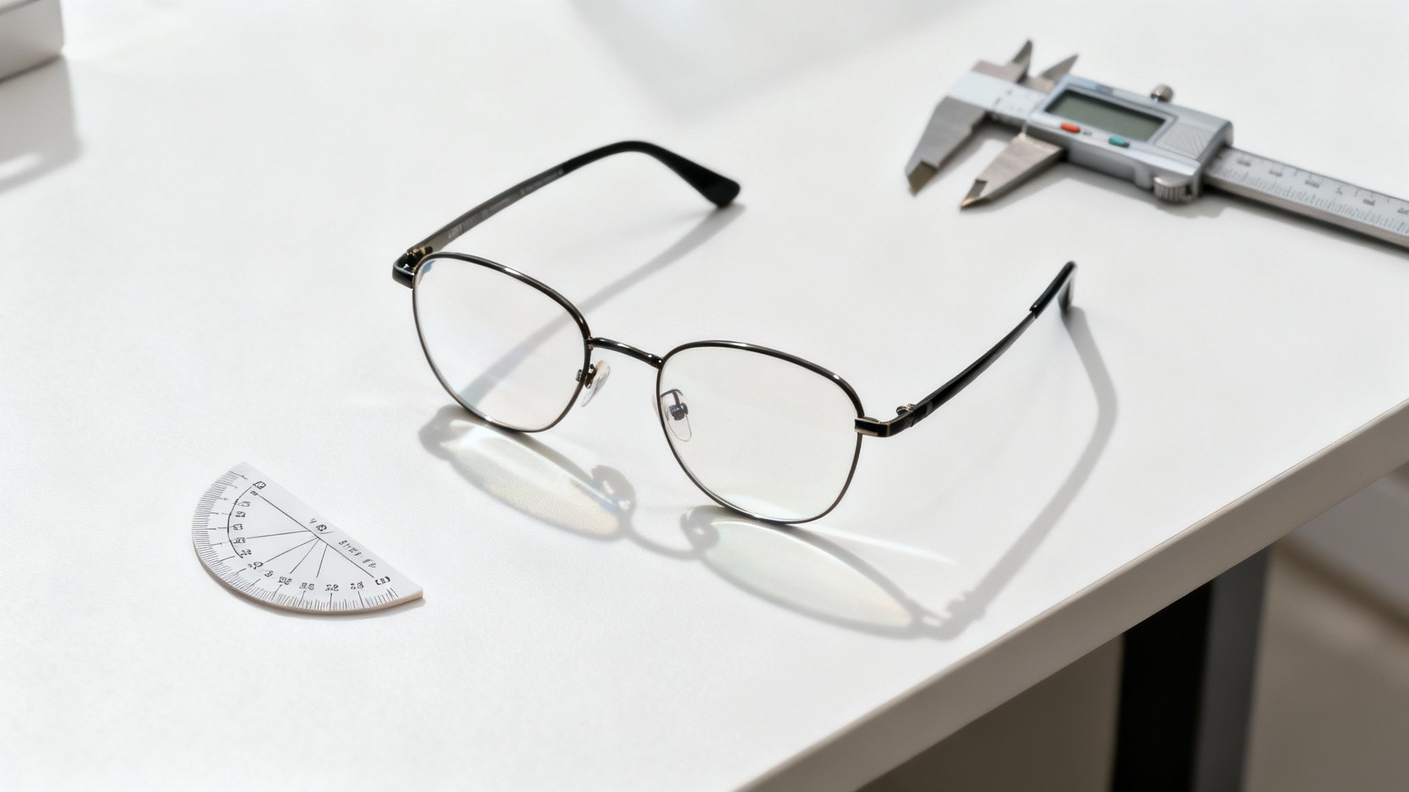 Optometrist carefully measuring a patient's pupillary distance for new glasses.