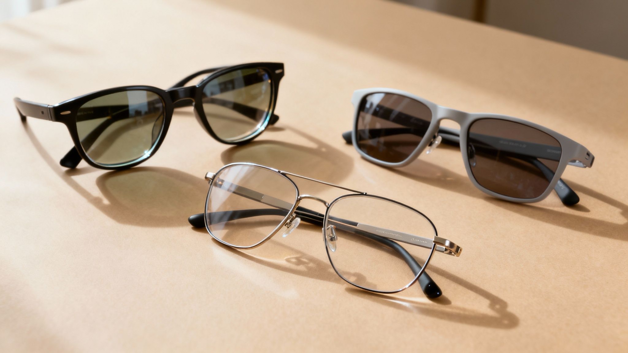 A collection of sunglass lenses in different tints and colors.