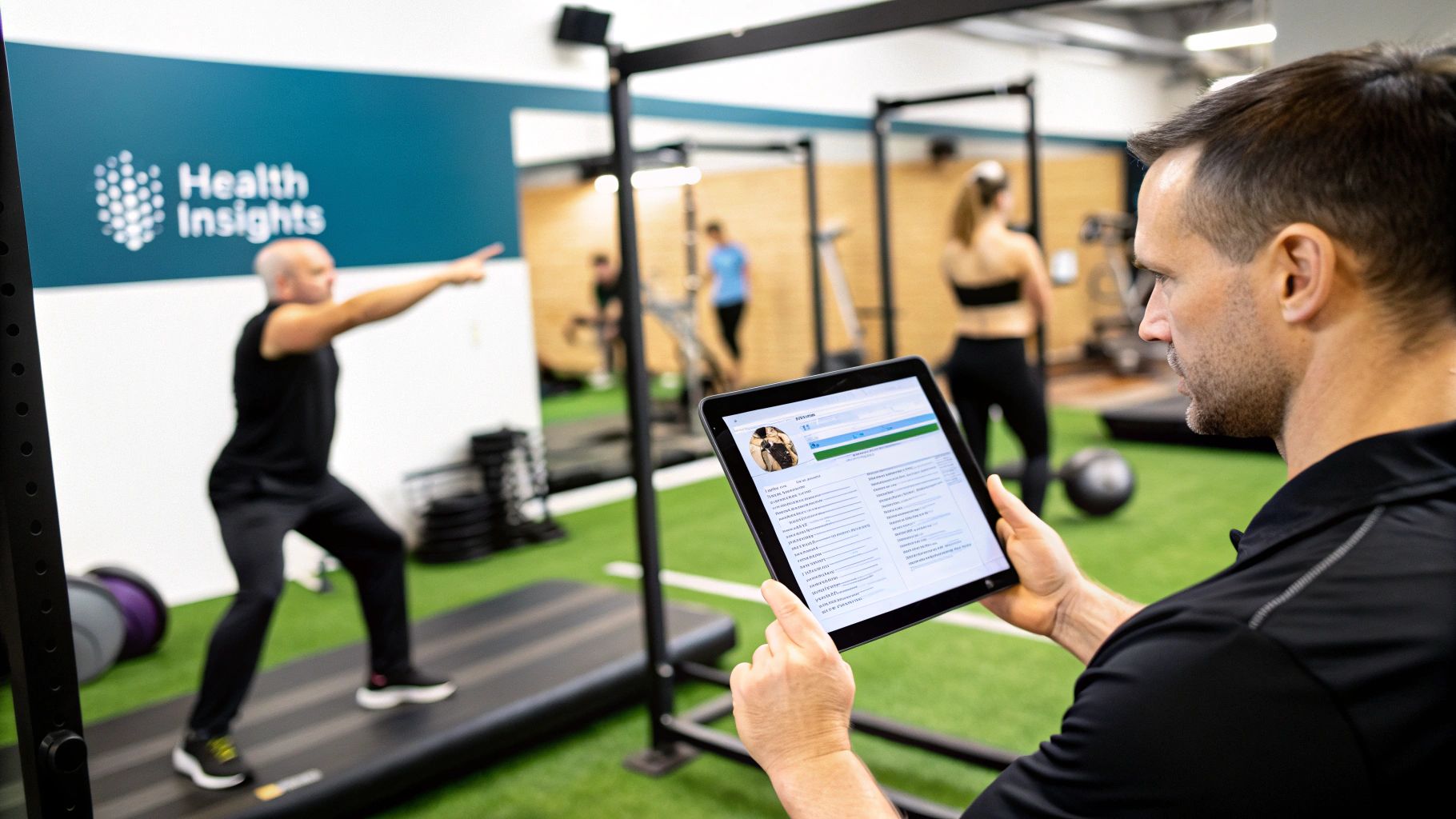 A person looking at their body composition analysis report