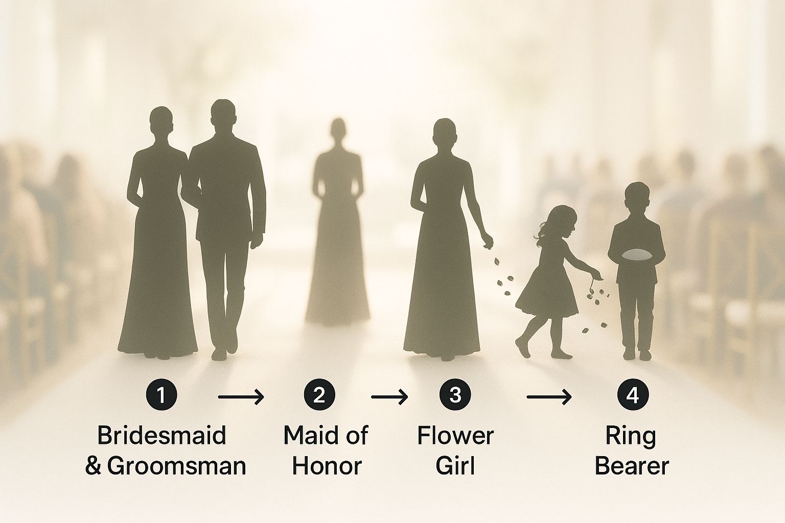 Infographic about wedding ceremony processional order