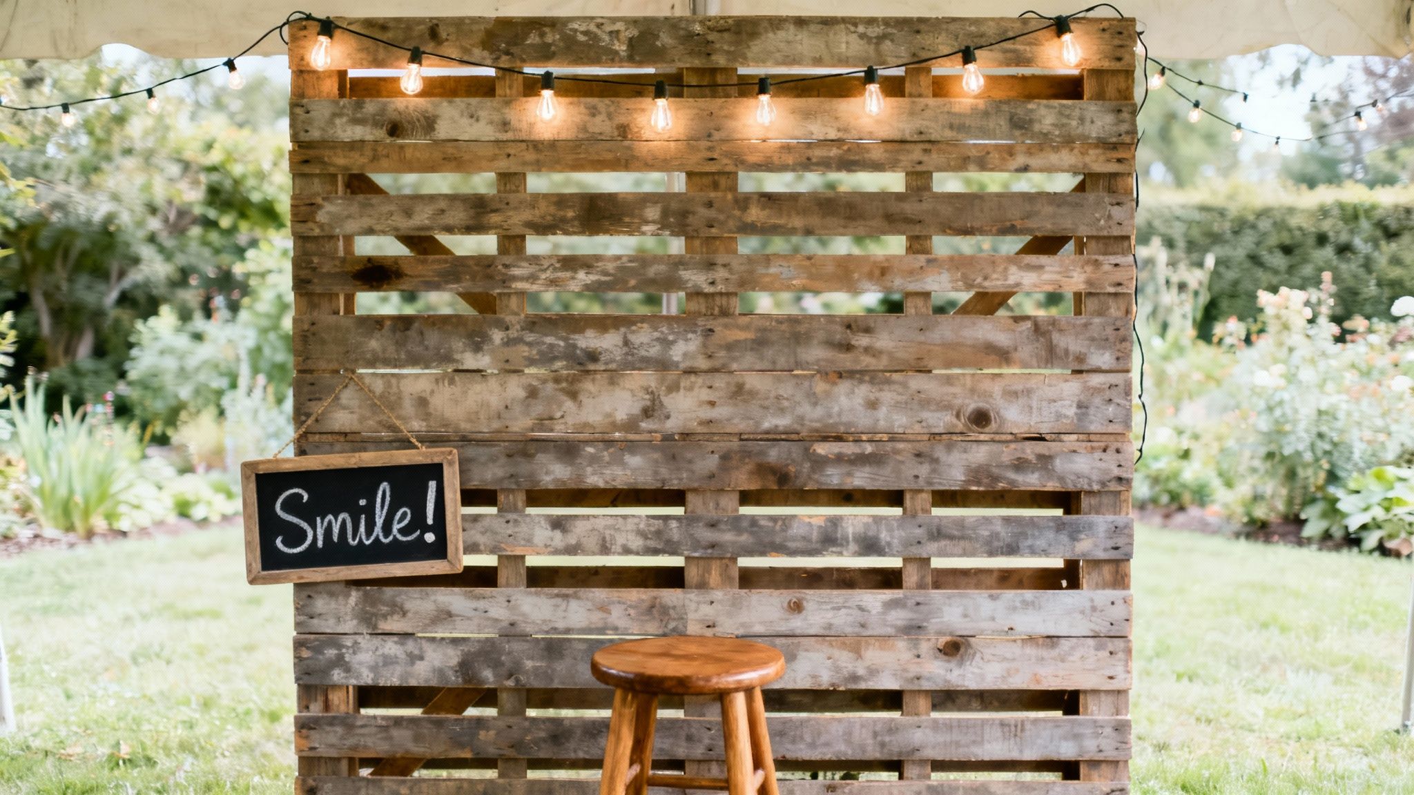 Rustic Wooden Booth with Vintage Aesthetics