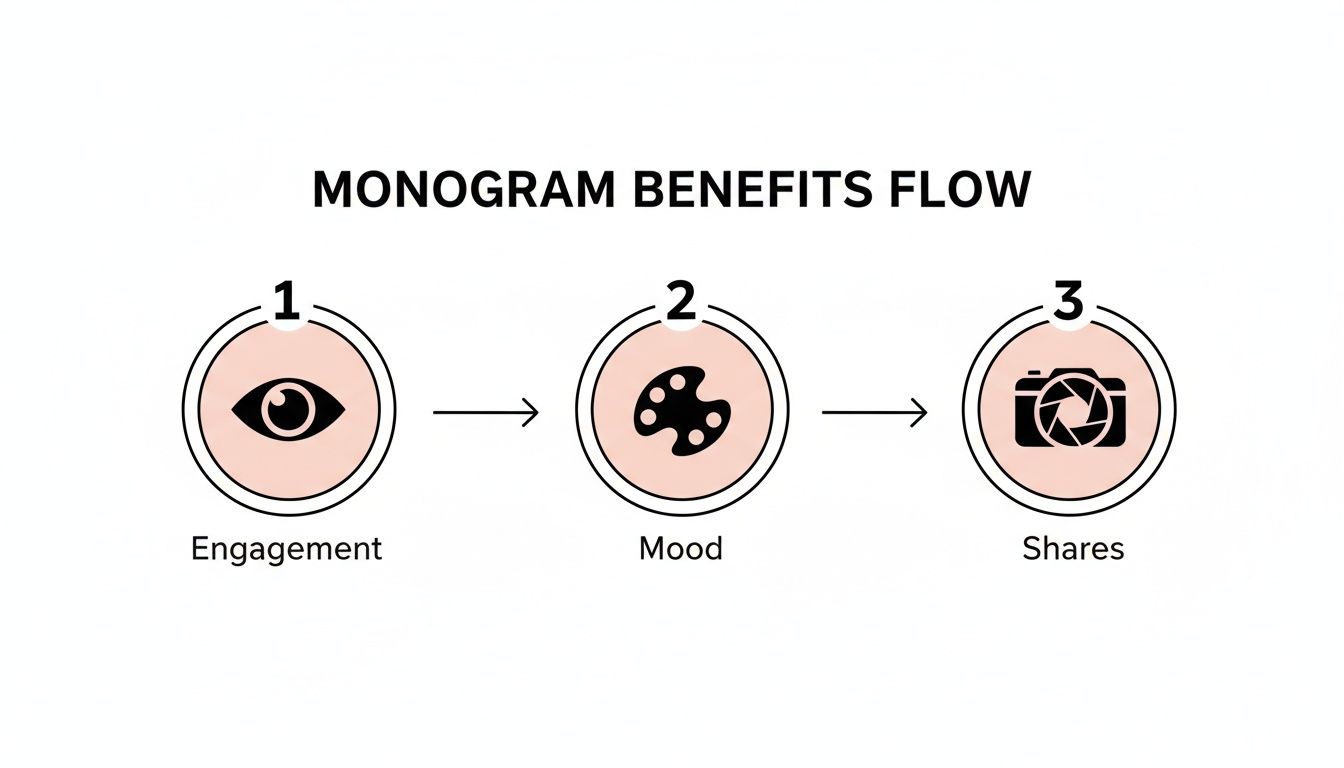 Infographic about monogram lighting for weddings