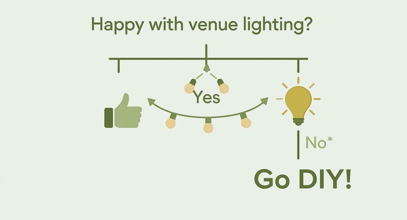 Infographic about do it yourself uplighting for weddings