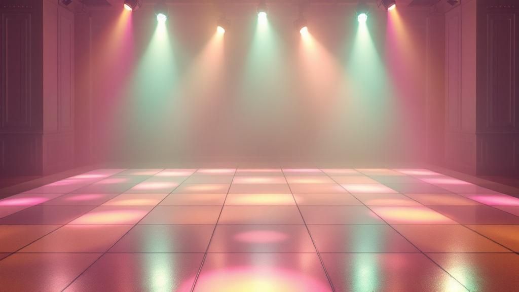 A stage washed in purple and blue uplighting, showcasing how color can transform a space.