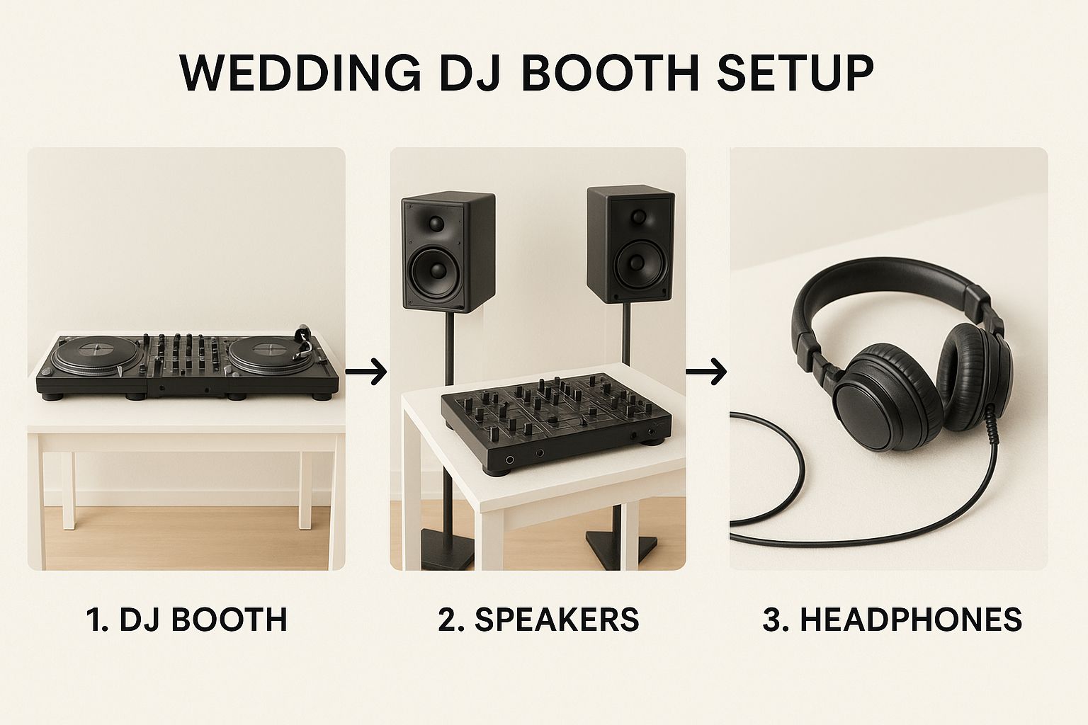 Infographic about wedding dj setup