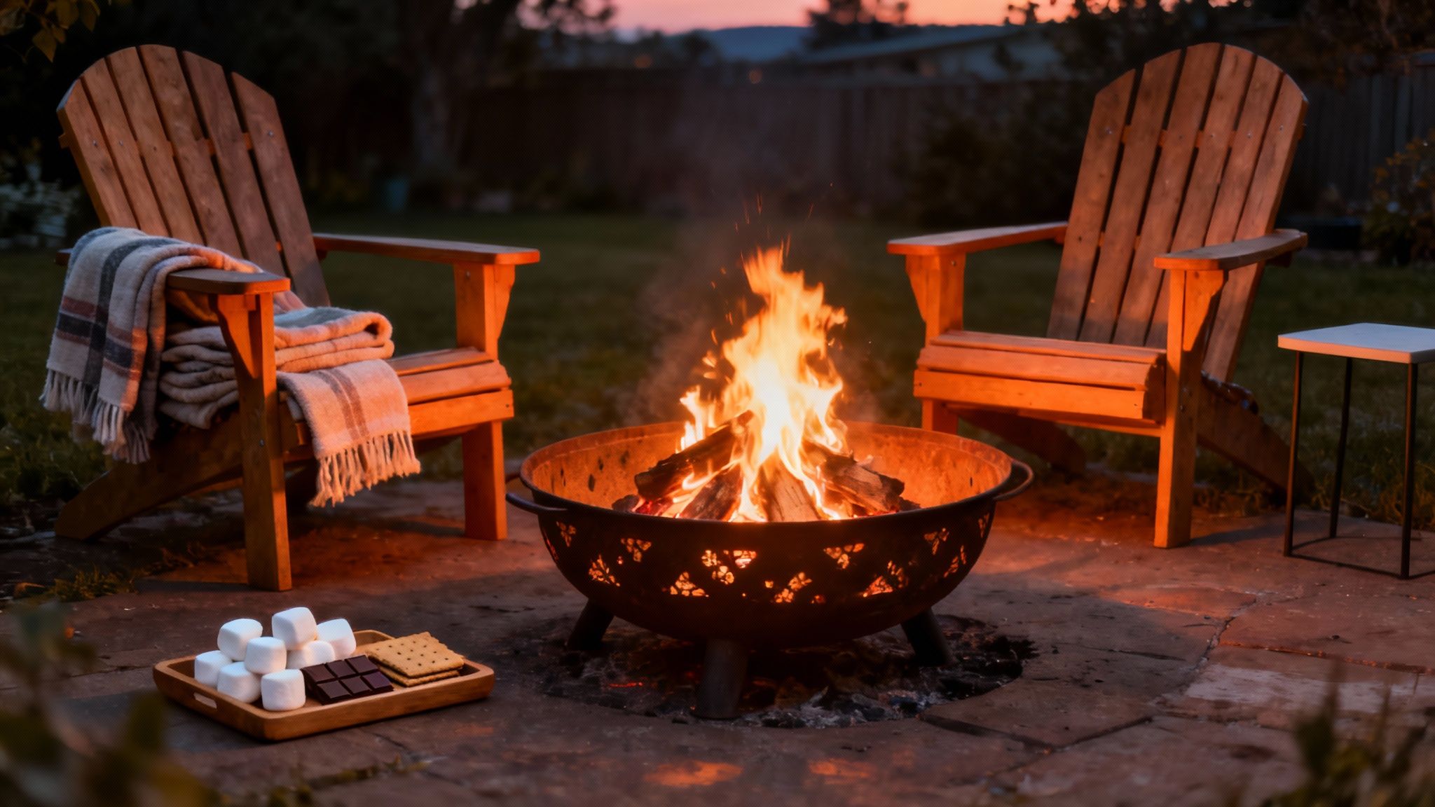 Backyard Bonfire with S'mores Bar