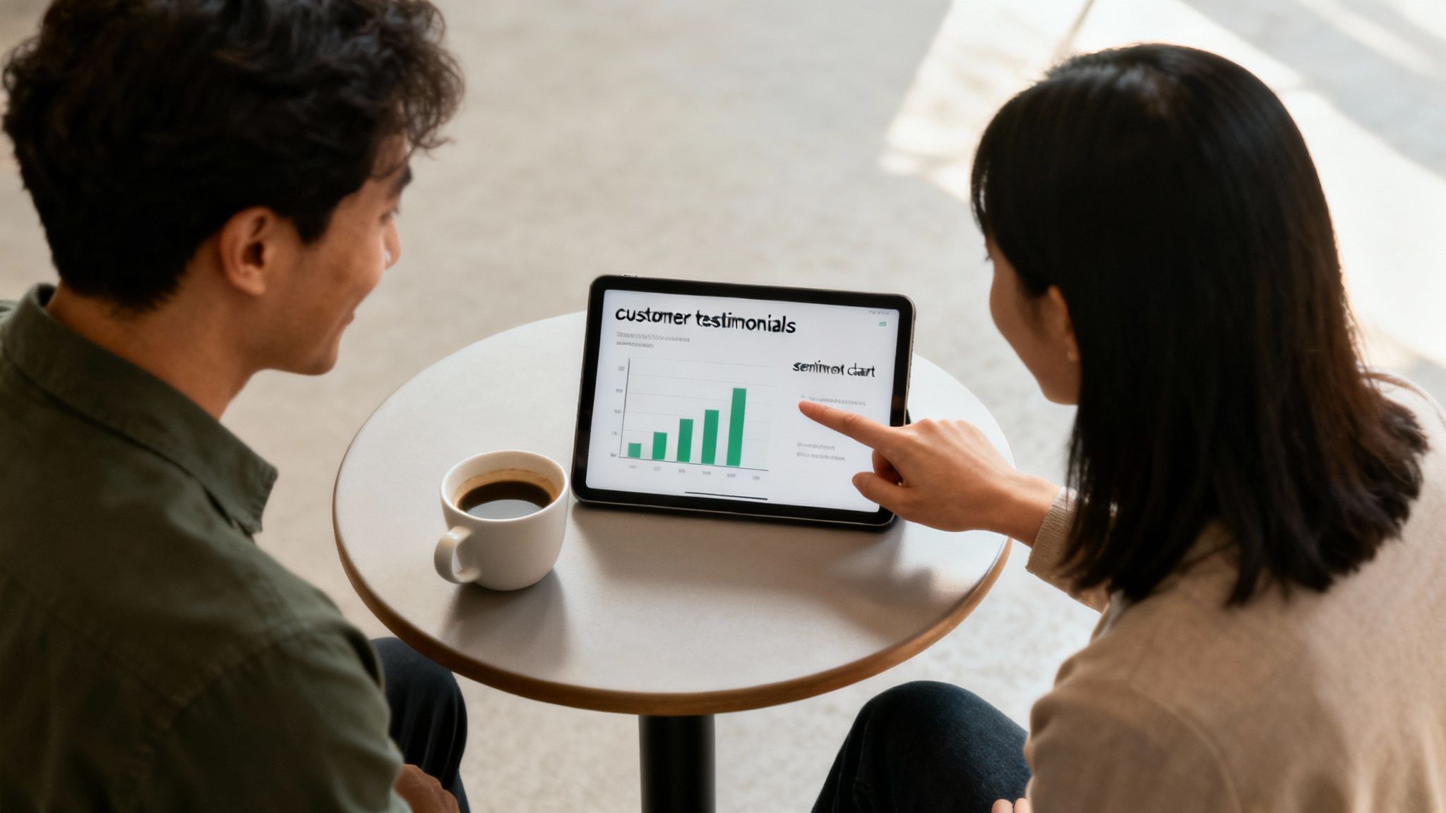 People collaborating and telling a story with data