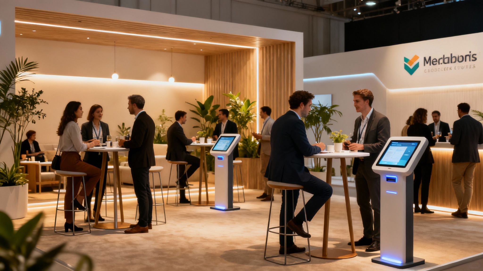 Group of professionals networking at a corporate event