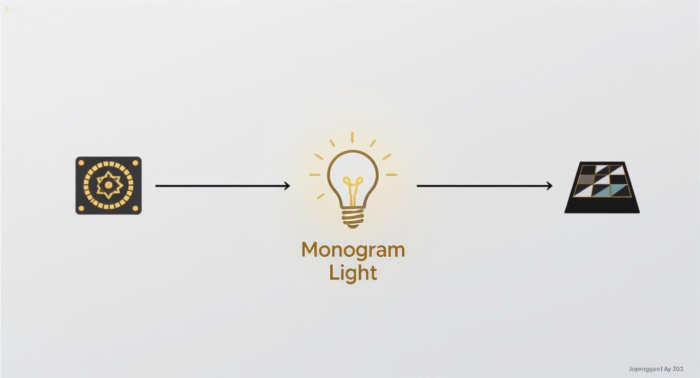 Infographic about monogram dance floor light