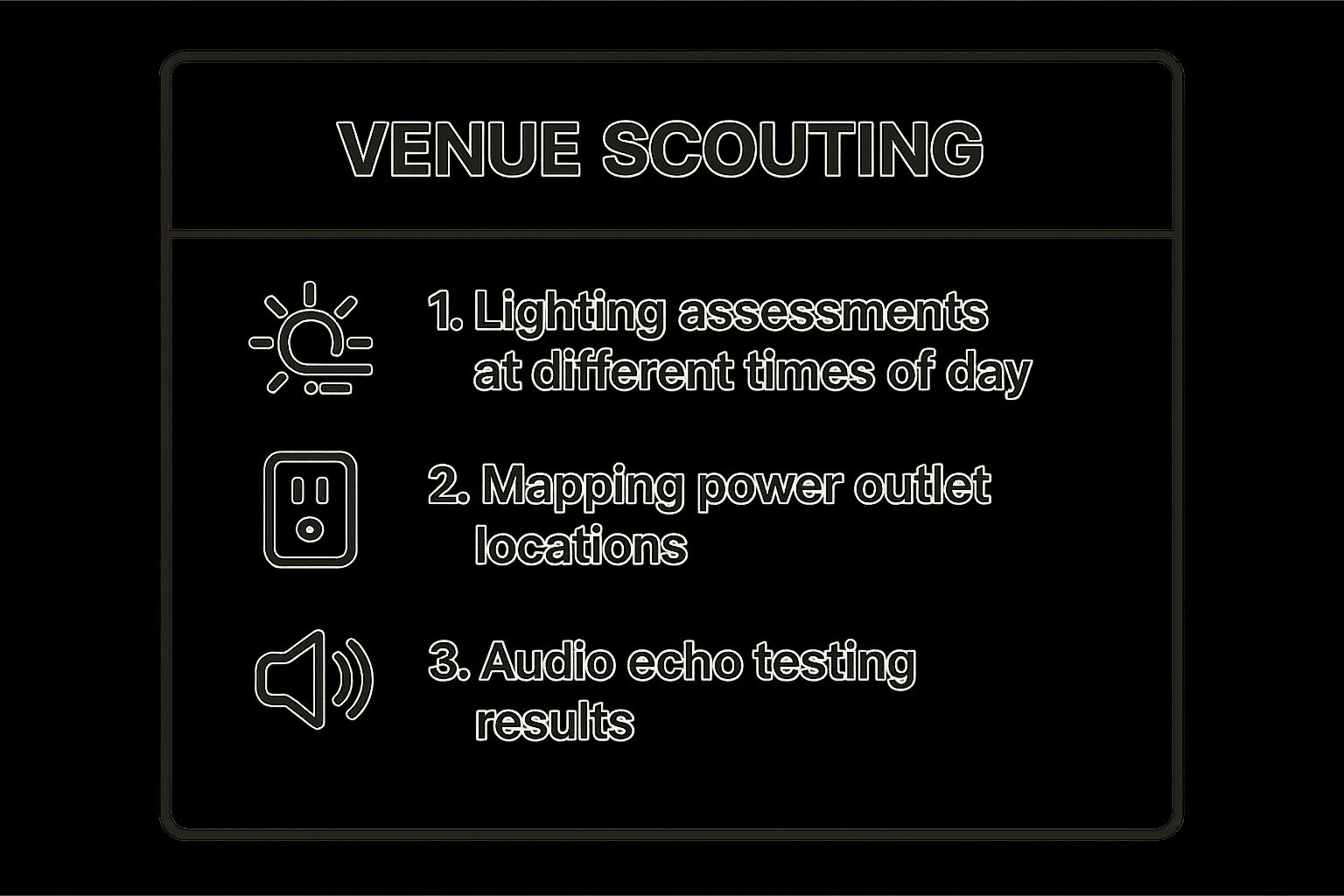 Infographic showing key data about Scout the Venue in Advance