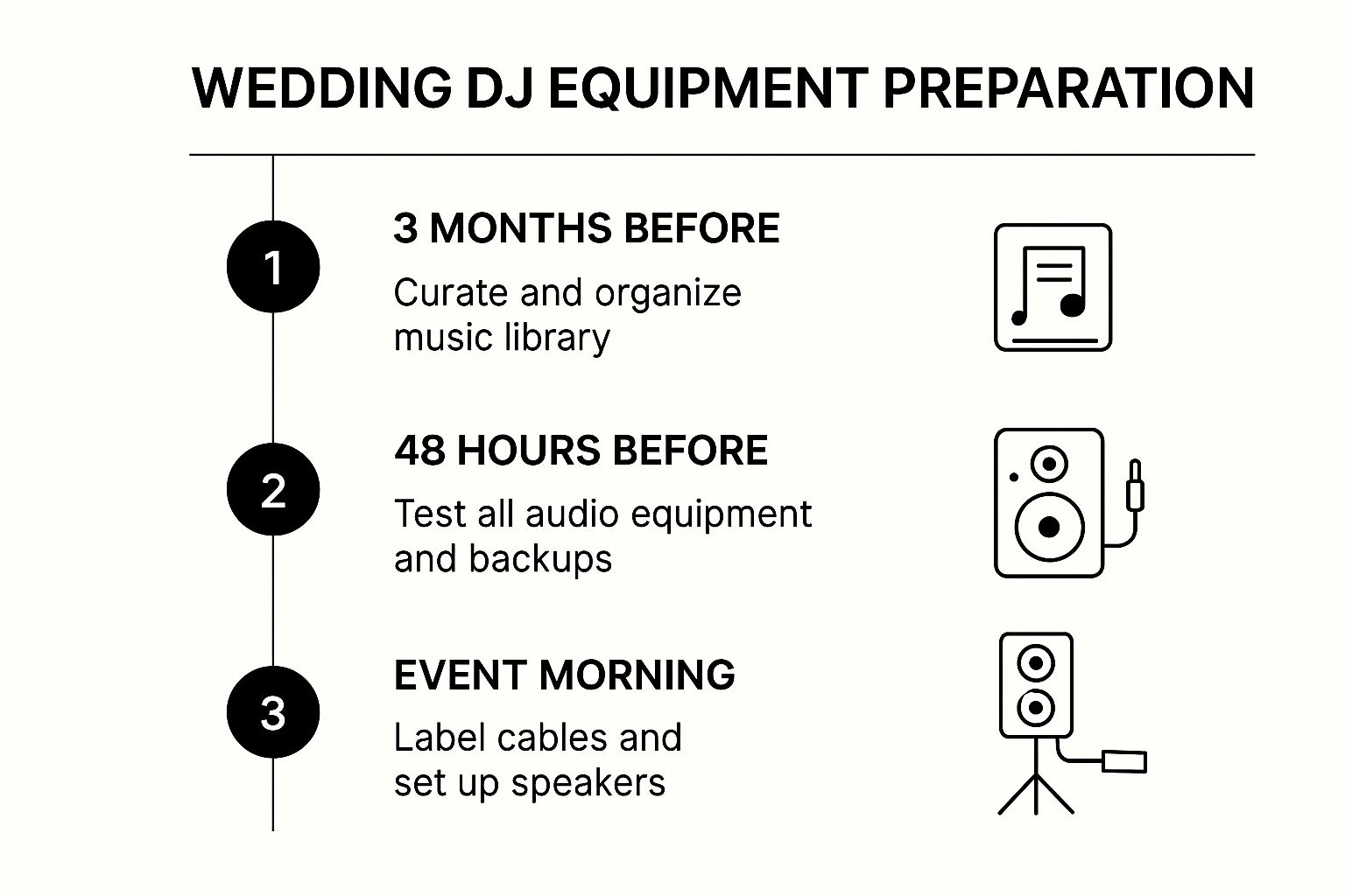 Infographic showing key data about Music Library and Equipment Setup