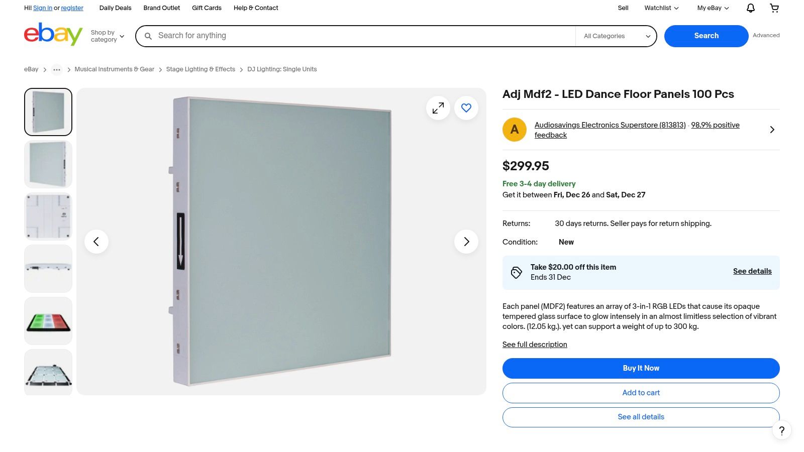 eBay (secondary market for LED floor tiles)