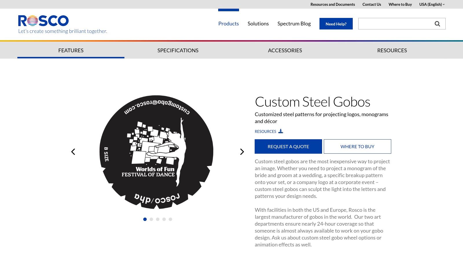 A high-quality custom steel gobo from Rosco, featuring a wedding monogram design.