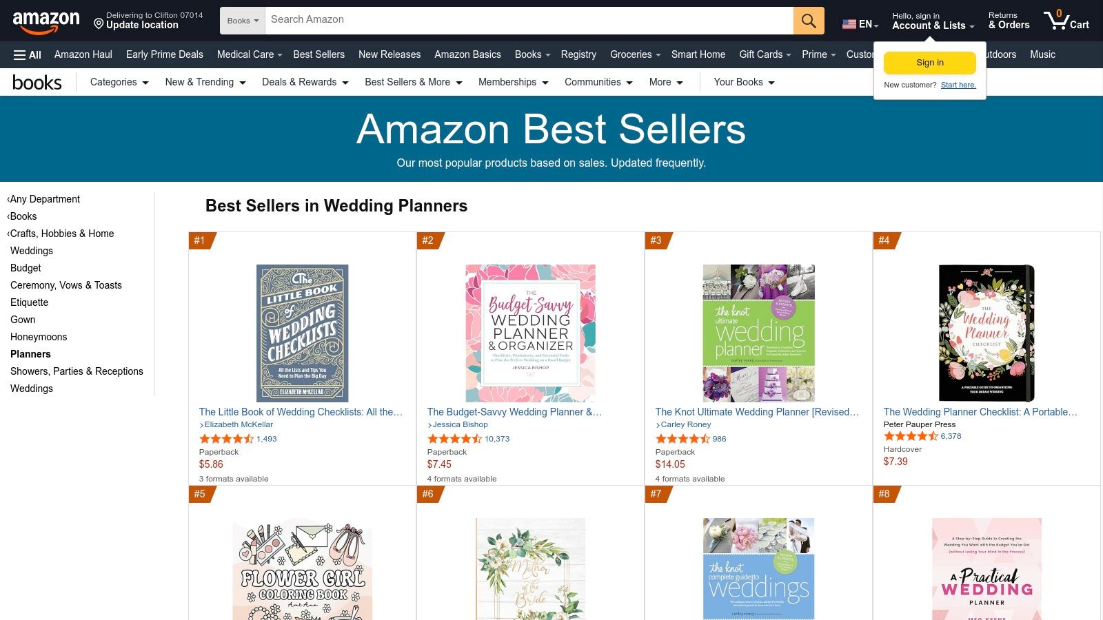 Amazon (Books with Vendor Checklists)