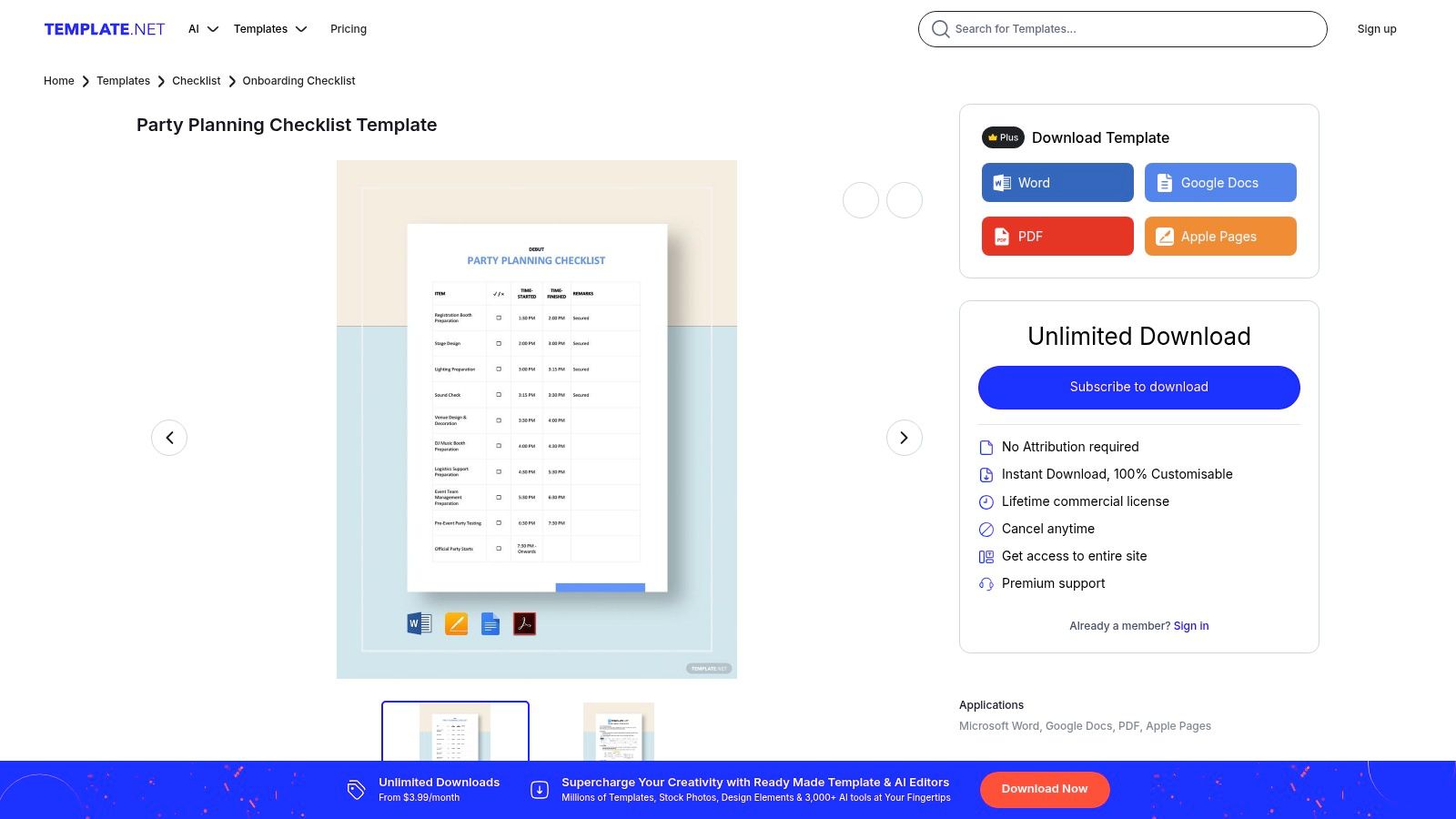 Template.net – Party Planning & Event Checklist Downloads