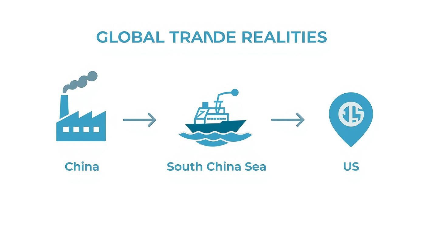 Infographic about shipping from china to us