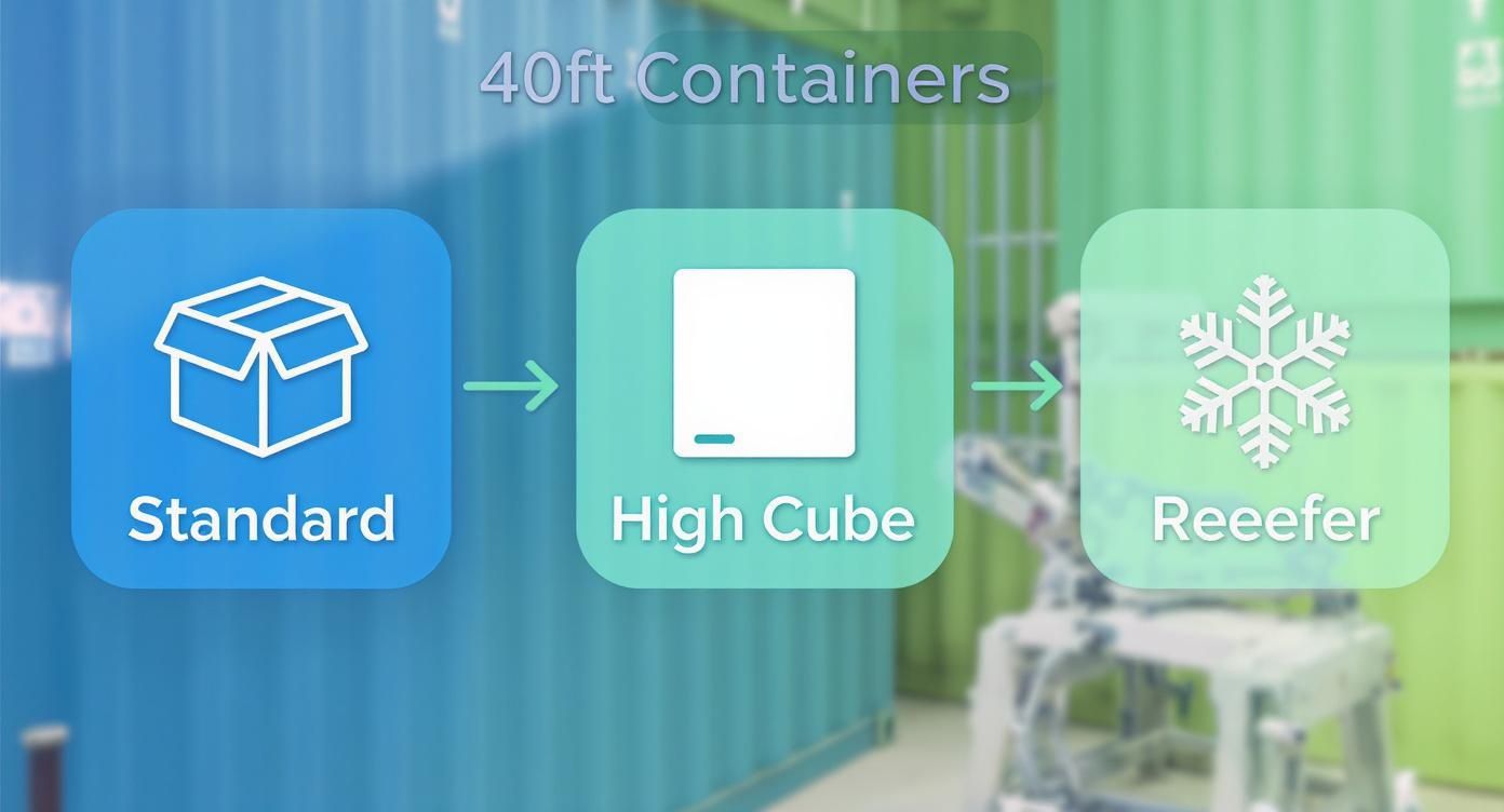 Infographic about 40ft container size