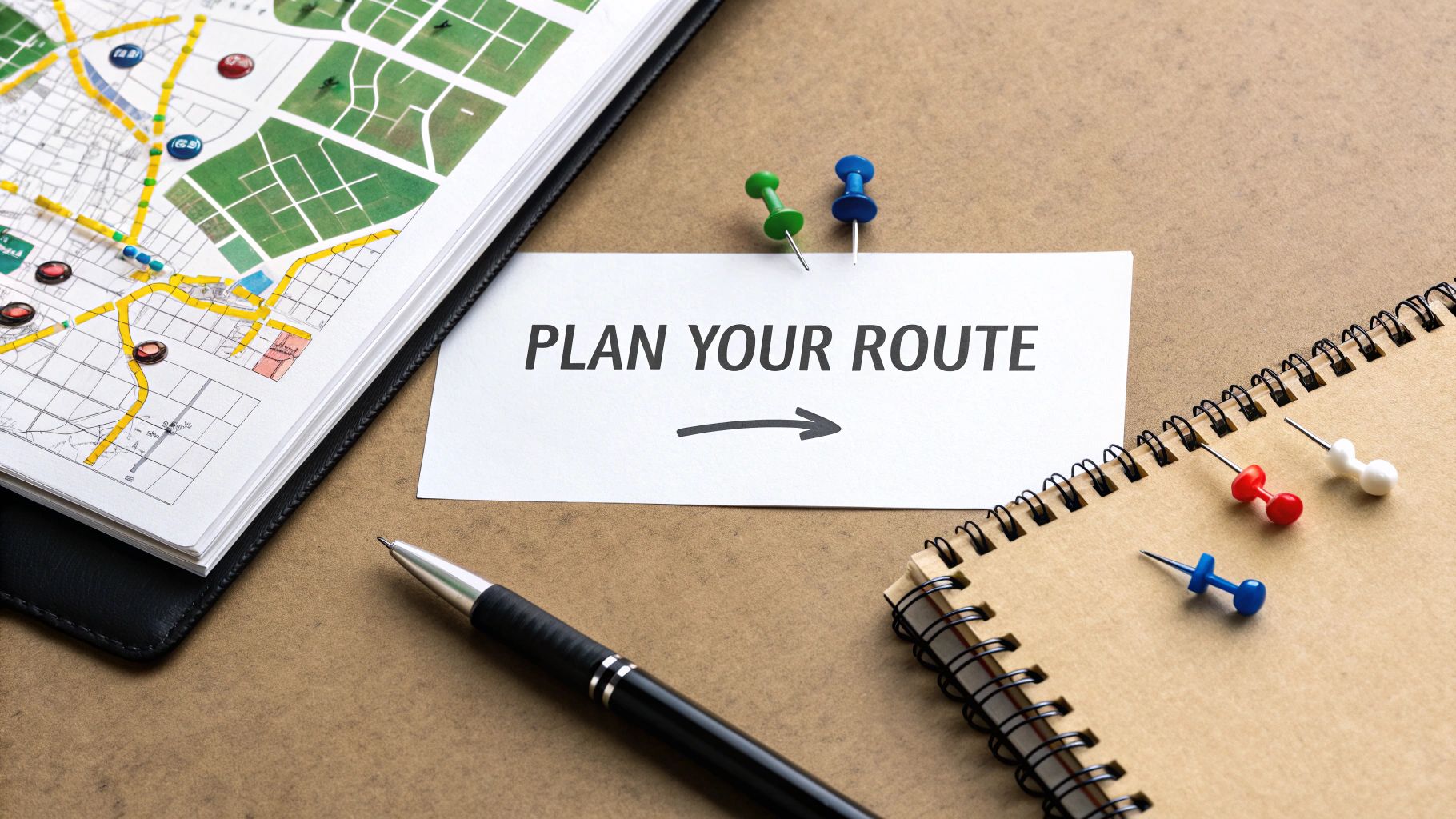 A person planning their route on a Canton Fair map with highlighted sections