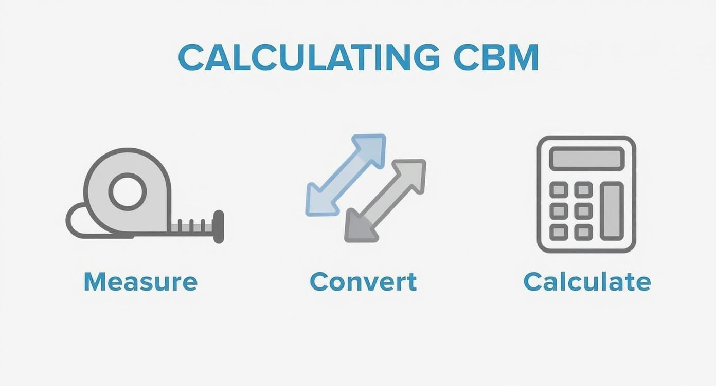 Infographic about how to calculate cbm
