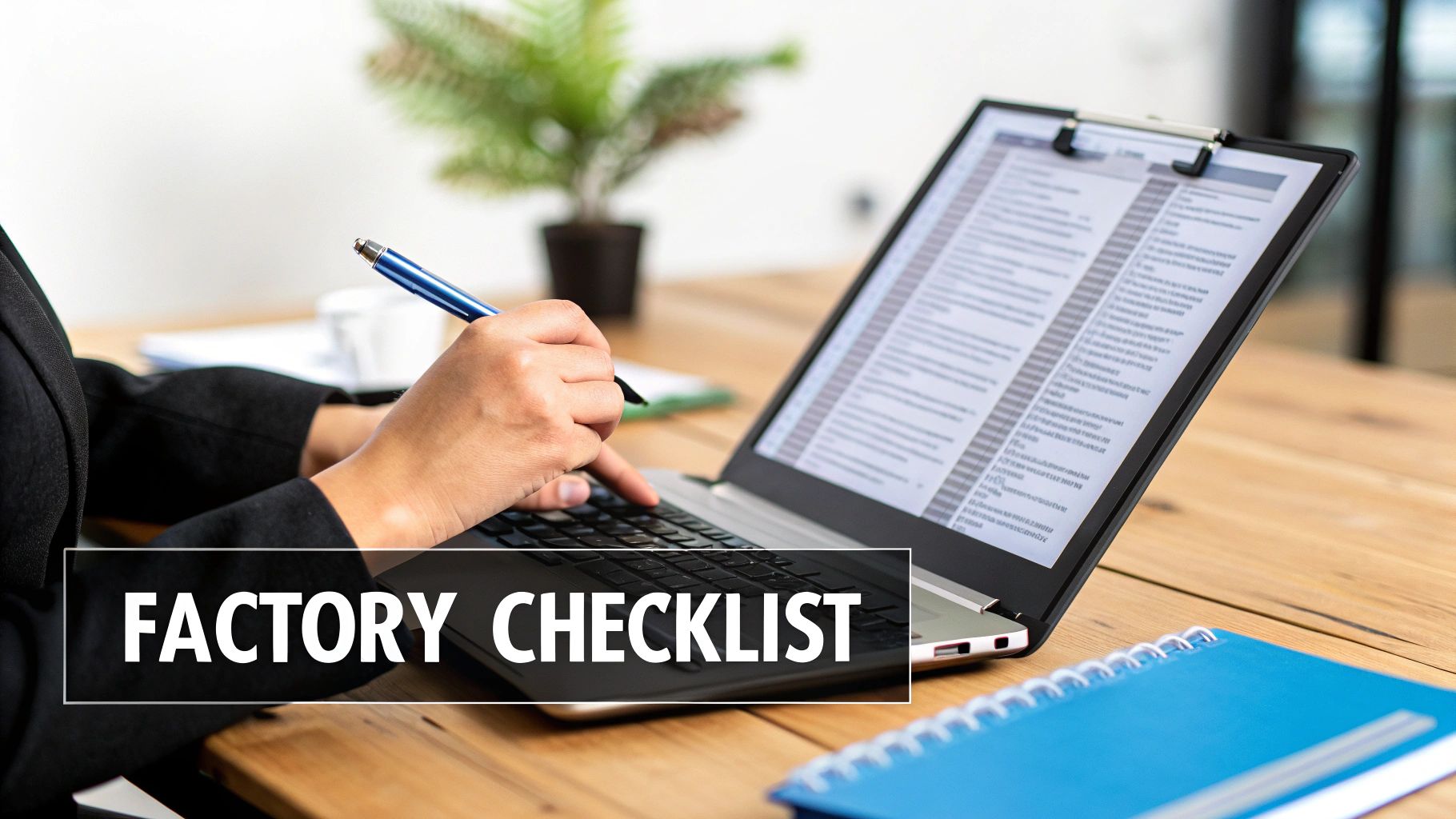 A person inspecting product quality in a factory