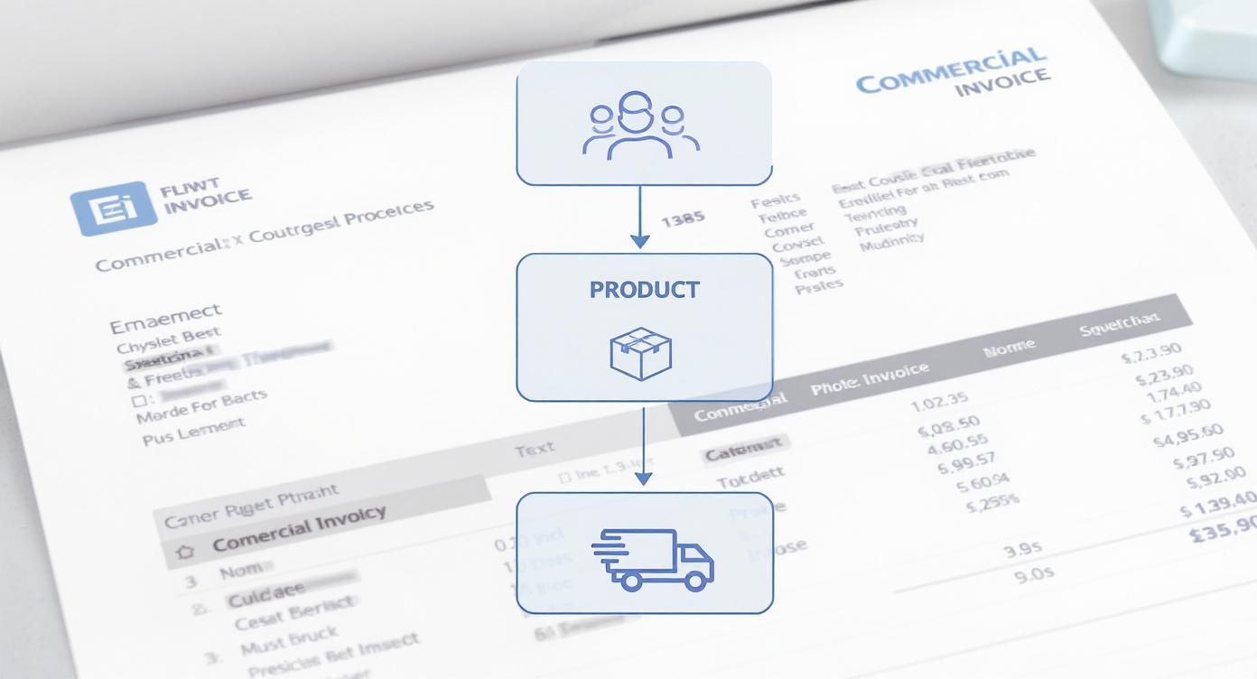 Infographic about commercial invoice and invoice