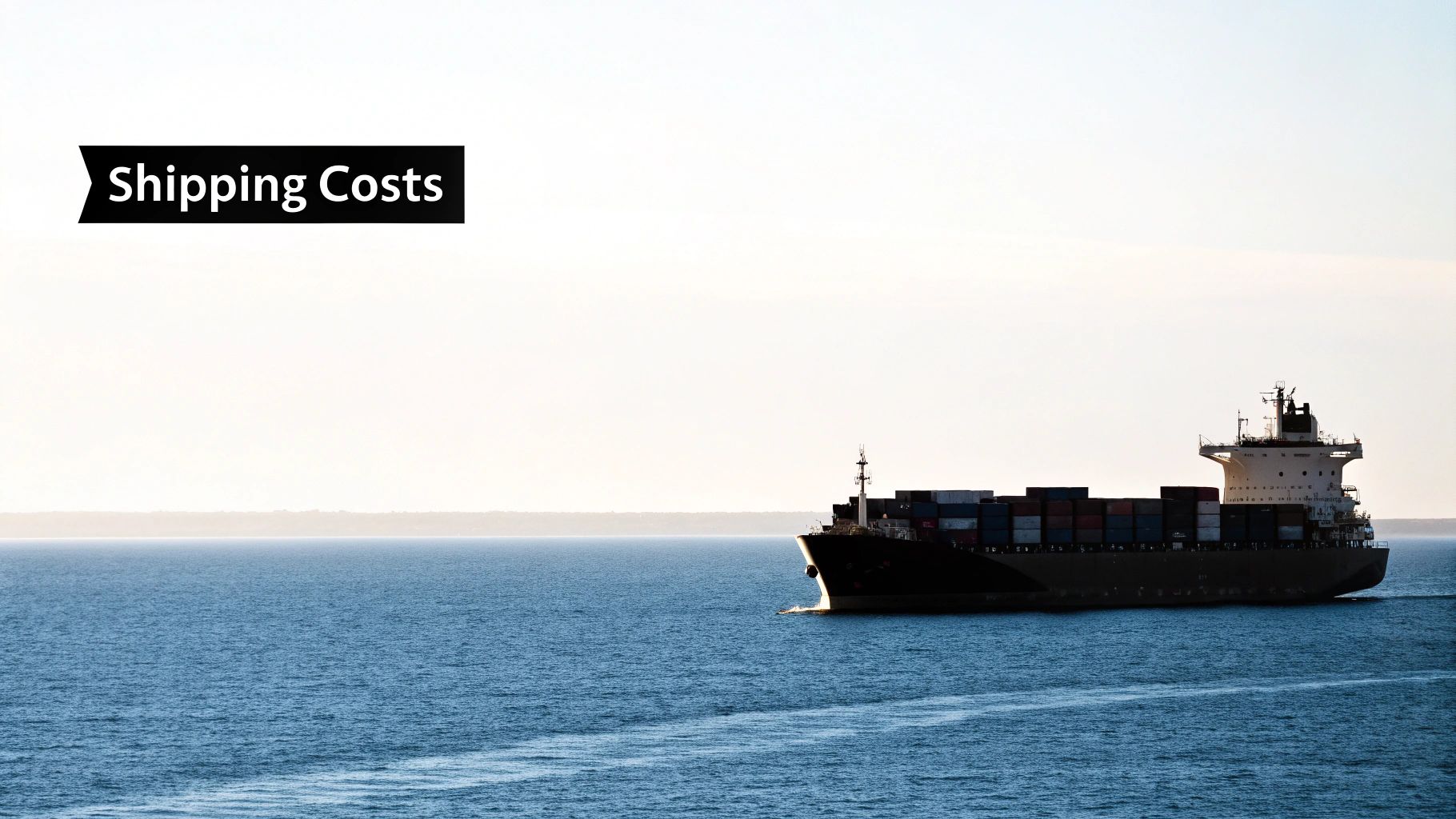 A cargo ship loaded with numerous 40ft containers, illustrating the scale of global shipping.