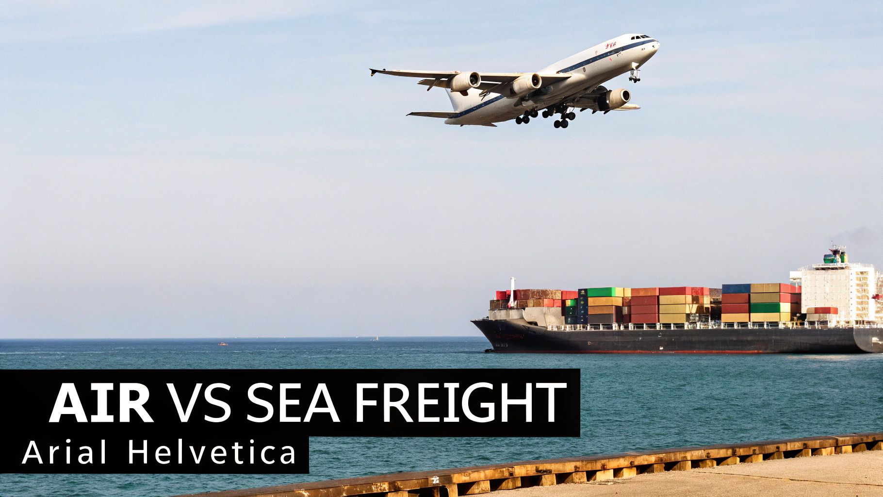 A visual comparison of air and sea freight options for shipping from China to the US
