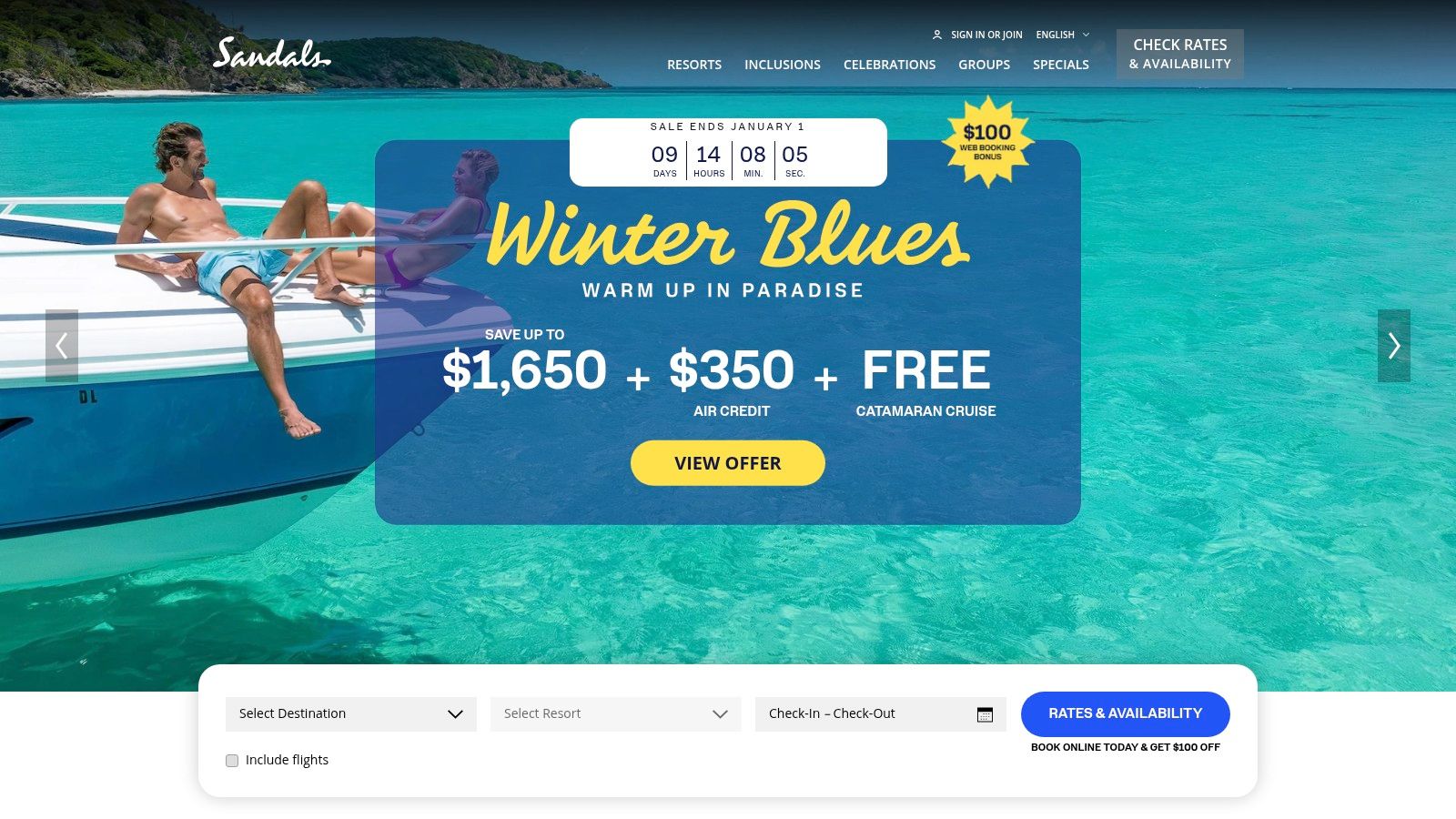 For the Classic Romantic: Sandals Resorts