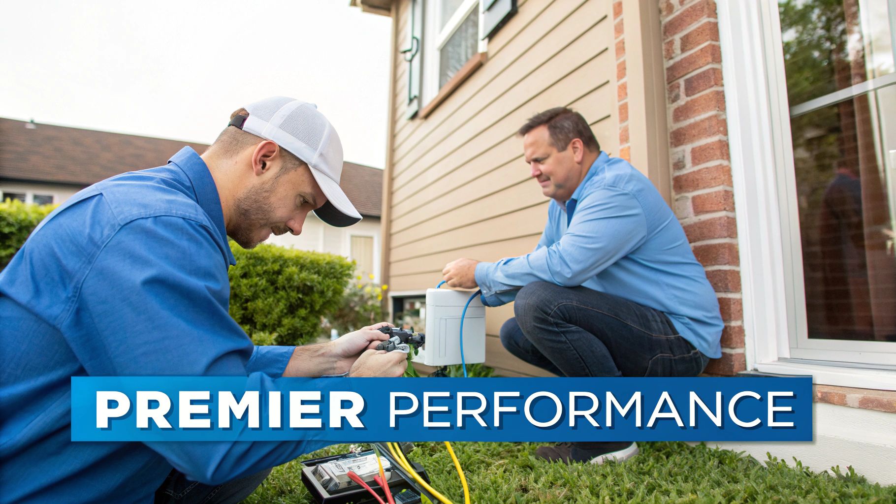 A remote worker enjoying a fast fiber internet connection from Premier Broadband.