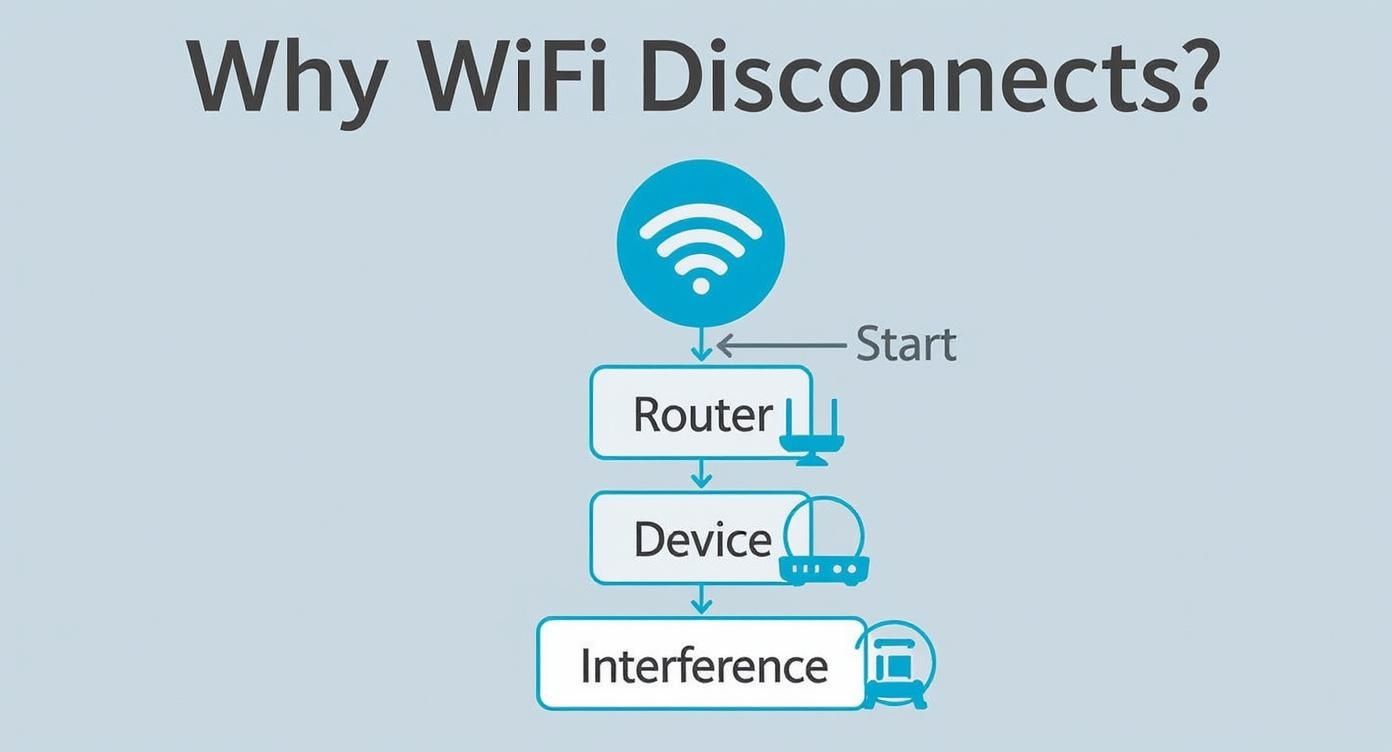 Infographic about why does my wifi keep disconnecting