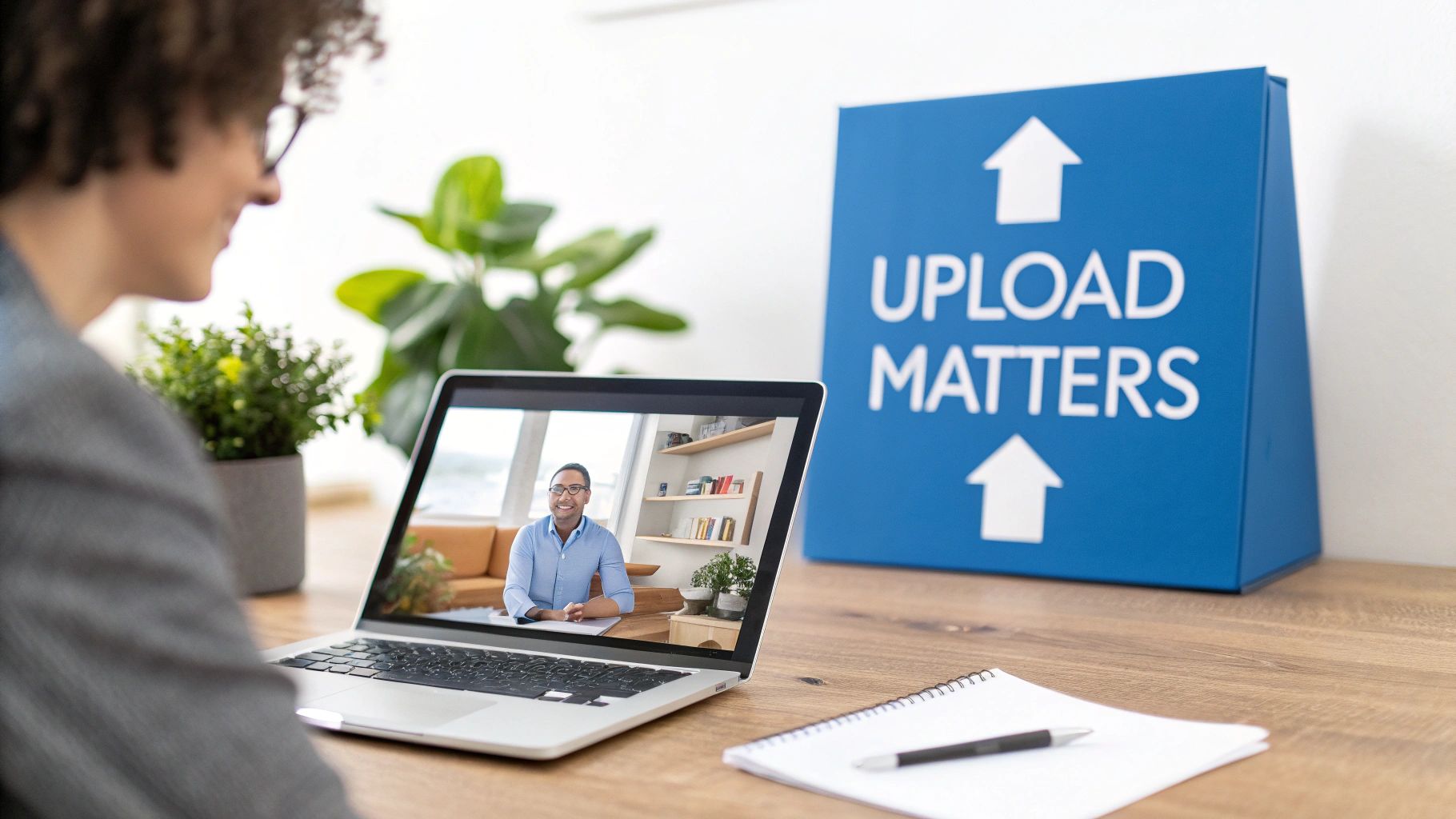 A highway with lanes going in opposite directions, symbolizing upload and download speeds.