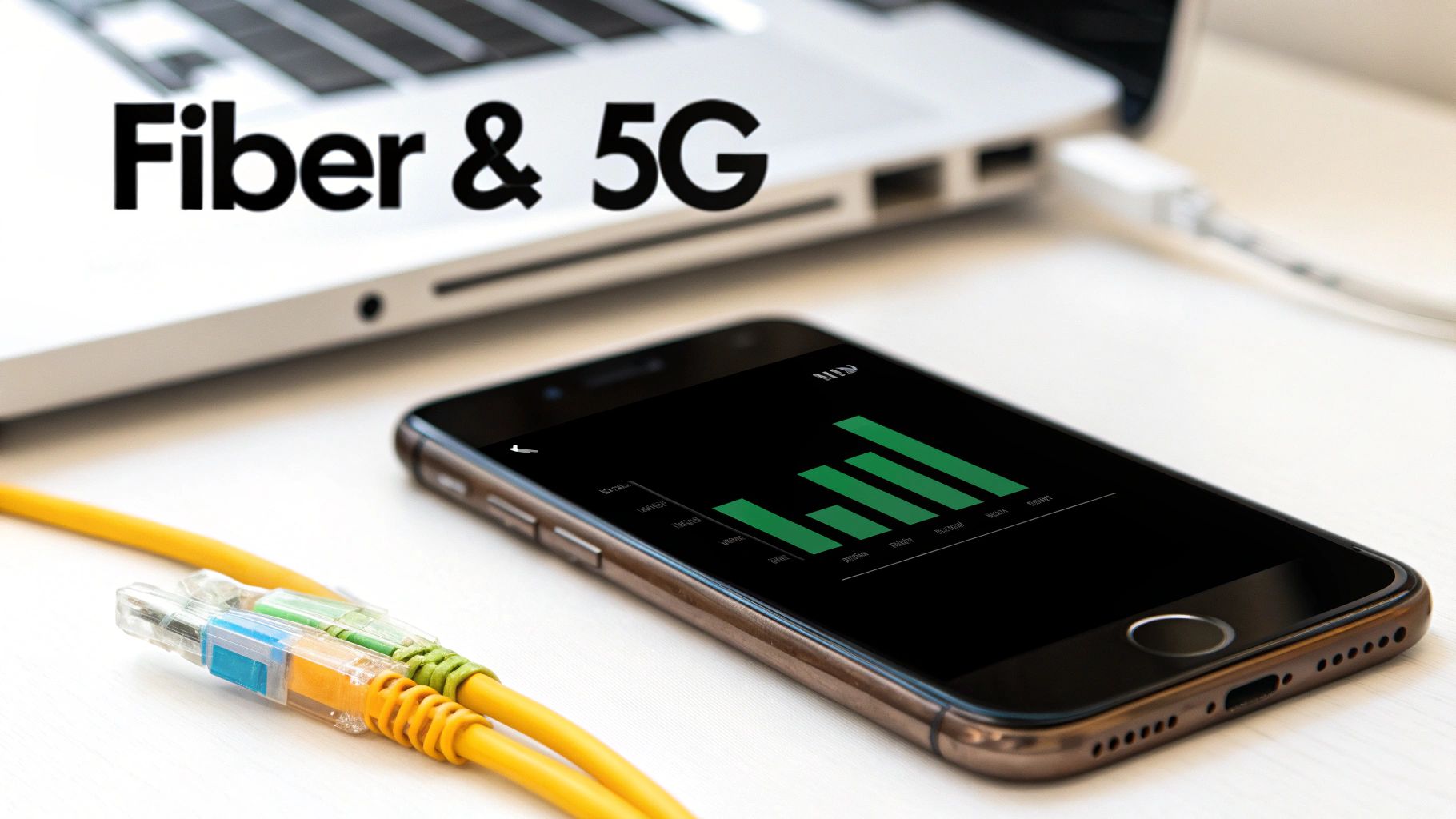 A modern office interior with employees working on laptops, showing a seamless blend of technology and productivity.