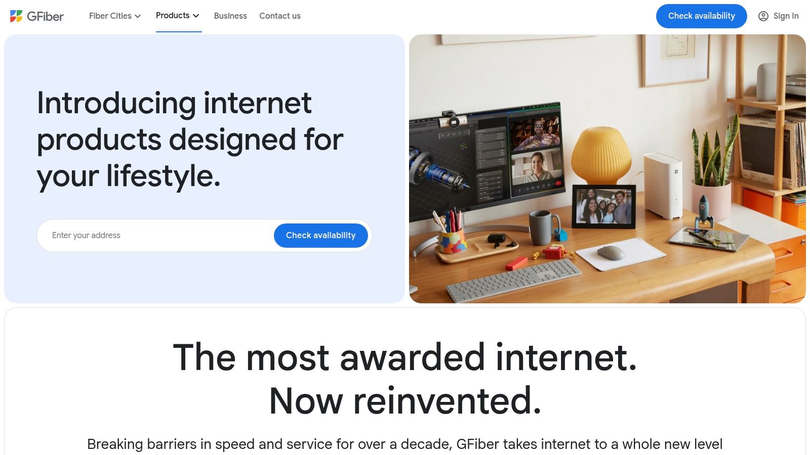 Google Fiber setup with a router and ethernet cables