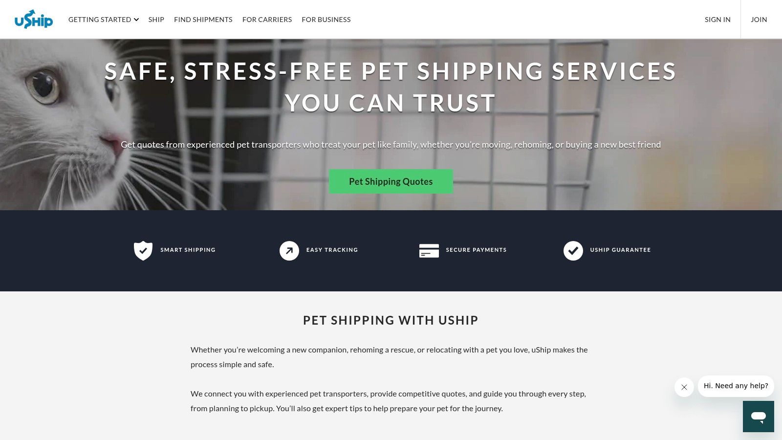 uShip (Pet Shipping Marketplace)