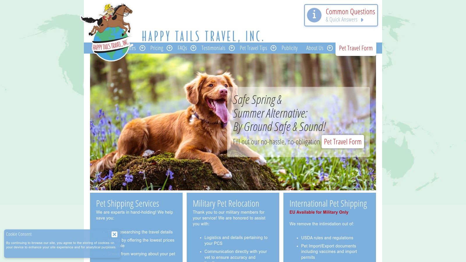 Happy Tails Travel (Air and Private Ground—Transparent Price Ranges)